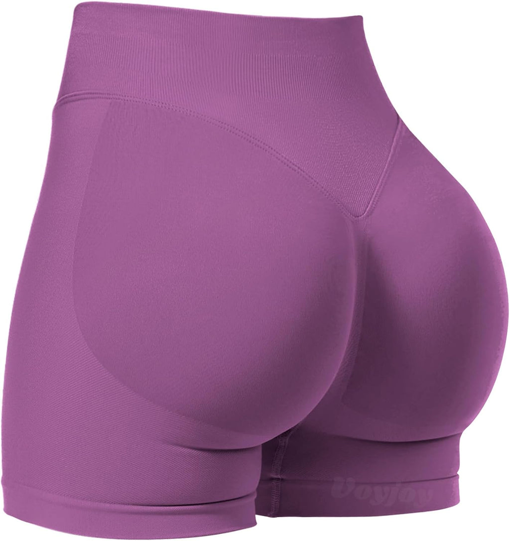 VOYJOY Women Workout Impact Shorts 2.5"/ 3.6"/ 4.5"/ 6" Scrunch Butt Booty | Tummy Control, High Waisted, Bike Short, Gentle Compression, for Women