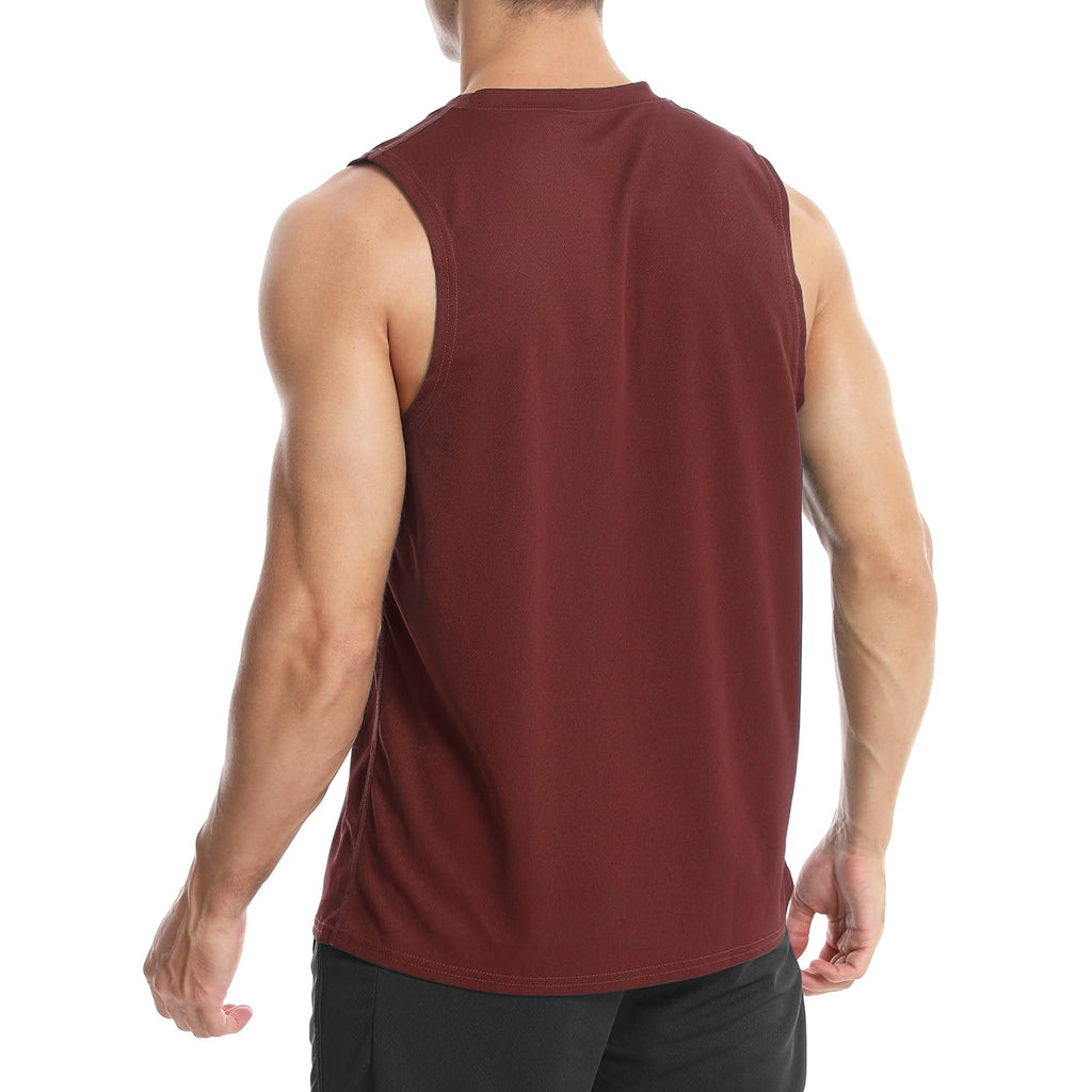 Men's Sleeveless Vest Running Gym Quick Dry Breathable Vest Sports T-Shirt