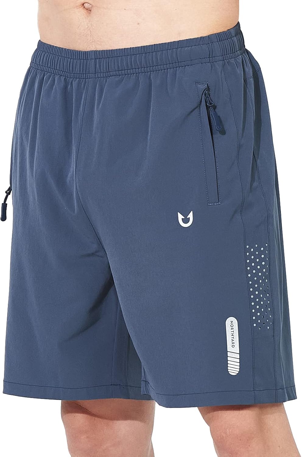 NORTHYARD Men's Athletic Running Shorts Gym Workout 7"/9"/5" Zipper Pockets | Quick Dry, Lightweight, Breathable, Unlined, Moisture-wicking, Reflective Strips, Elastic Waist, Sports Basketball Tennis