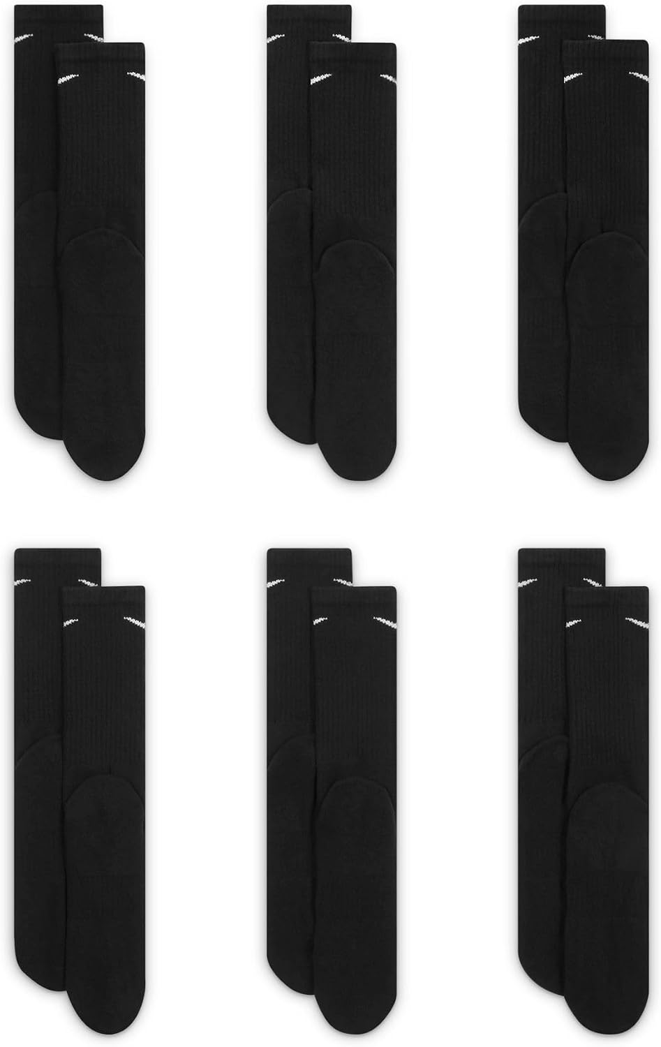 Nike Unisex Adult Everyday Cushioned Training Crew Socks (6-Pack) | Mens and Womens