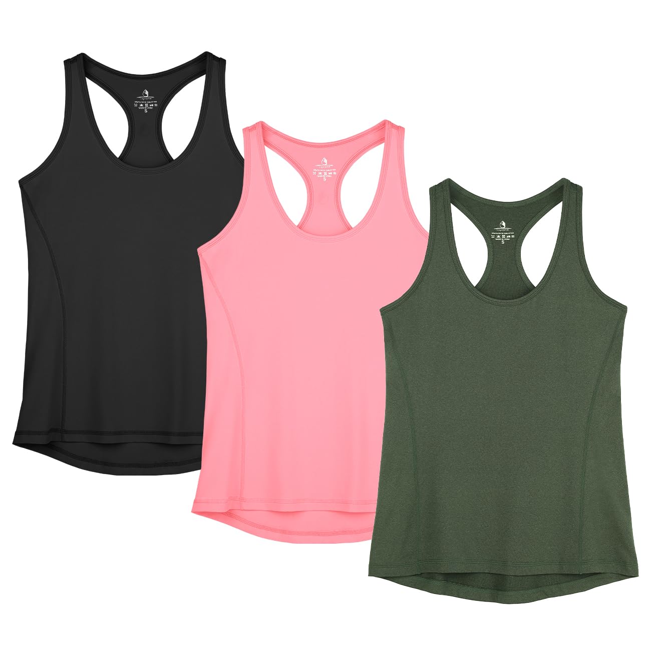icyzone Débardeur de Sport Femme Dos Nageur Yoga Shirt sans Manches Running Fitness Tank Top, Lot de 3