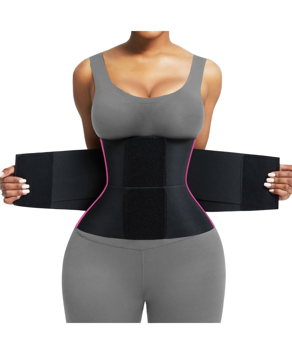 FeelinGirl Waist Trainer Belt Cincher Corset Tummy Control Faja Body Shaper | Hourglass Shaping, Triple Wrap, Hook-loop Closure, Postpartum Gym Workout, Underbust Girdle, Perspiring Fabric
