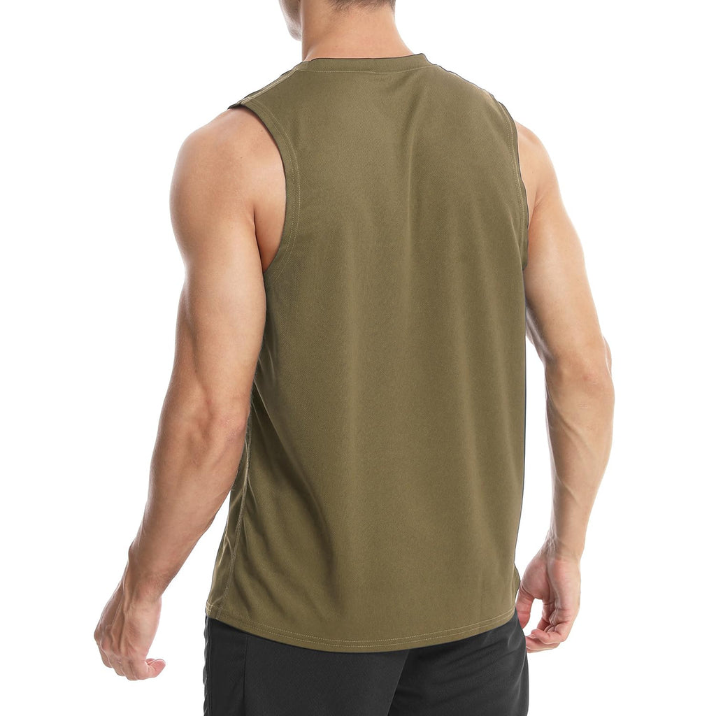Men's Sleeveless Vest Running Gym Quick Dry Breathable Vest Sports T-Shirt
