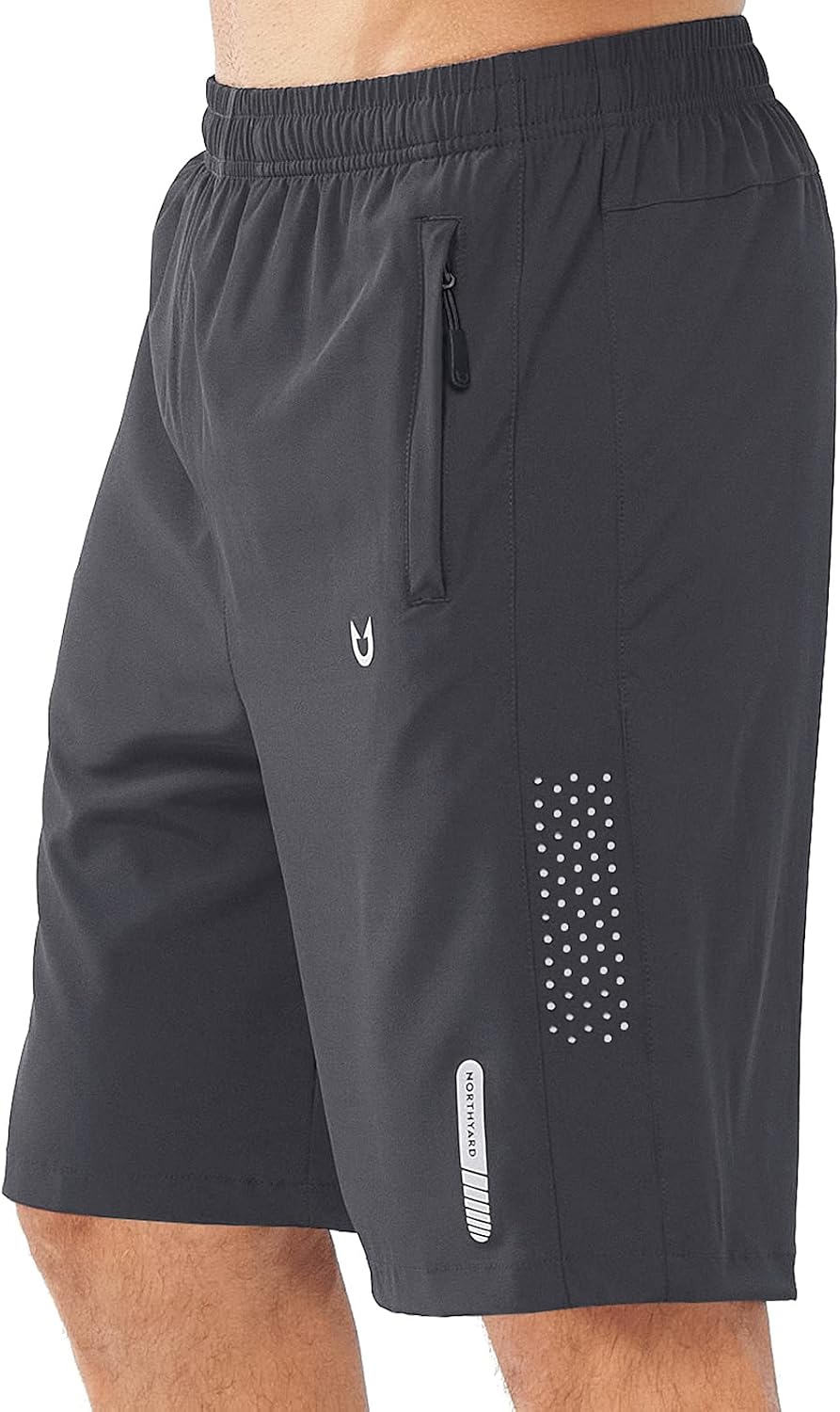 NORTHYARD Men's Athletic Running Shorts Gym Workout 7"/9"/5" Zipper Pockets | Quick Dry, Lightweight, Breathable, Unlined, Moisture-wicking, Reflective Strips, Elastic Waist, Sports Basketball Tennis