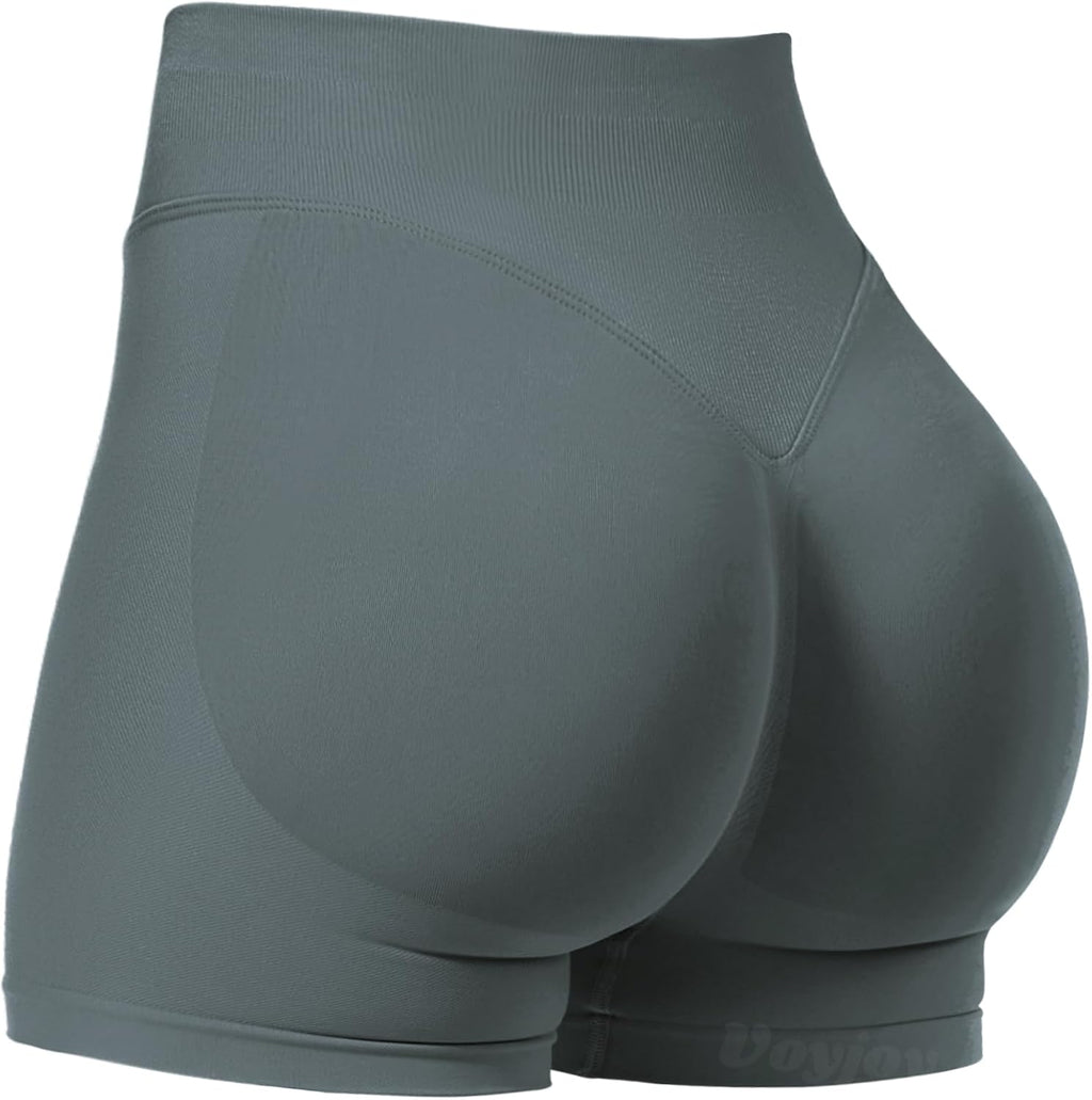 VOYJOY Women Workout Impact Shorts 2.5"/ 3.6"/ 4.5"/ 6" Scrunch Butt Booty | Tummy Control, High Waisted, Bike Short, Gentle Compression, for Women