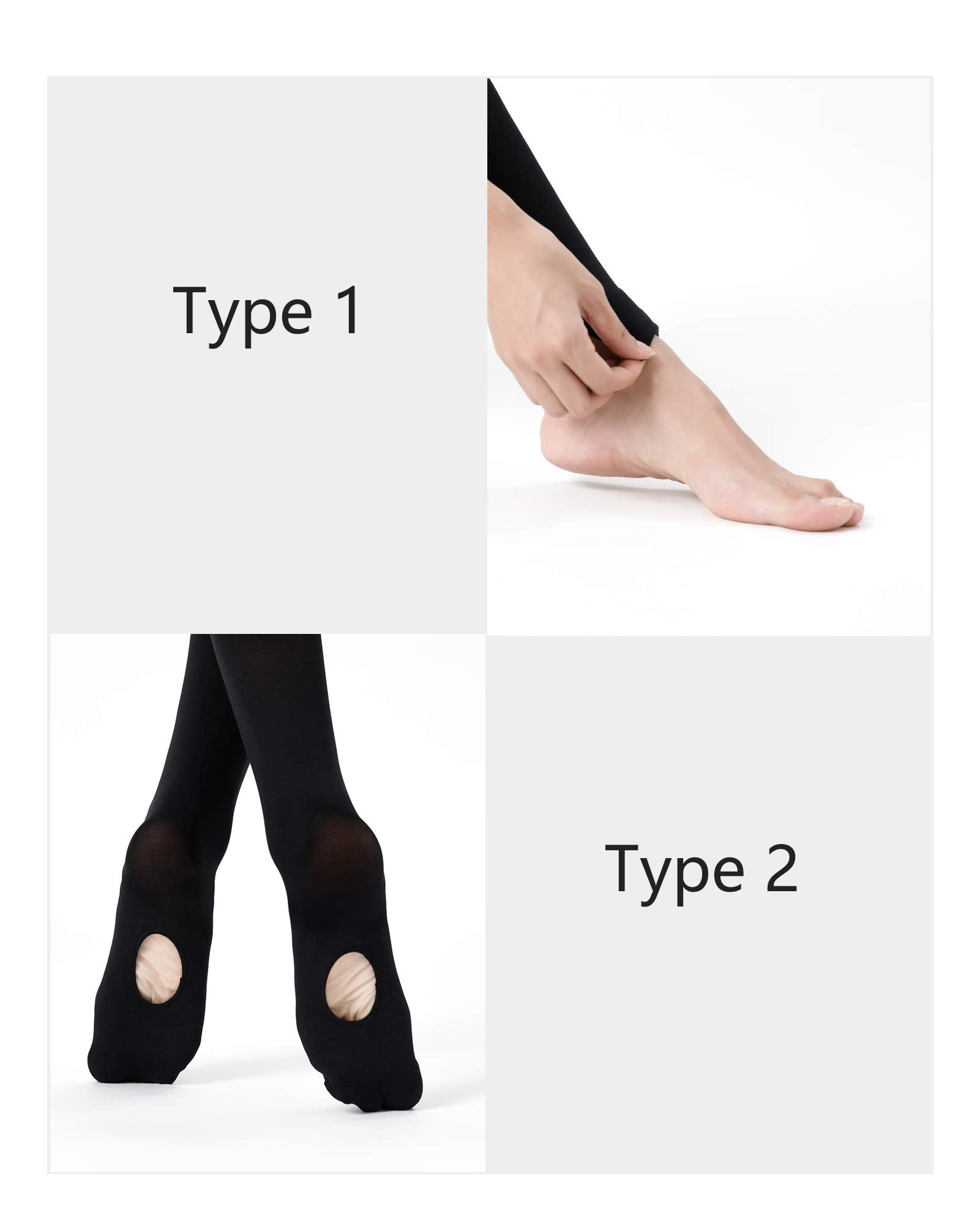 Stelle Girls' Convertible & Transition Ballet Tights for Toddler Dance Kid | High Waist, Stretch, Opaque, Soft Footless Stockings, Teen & Youth Pantyhose, Ballerina, Class, Studio, Performance, Recital