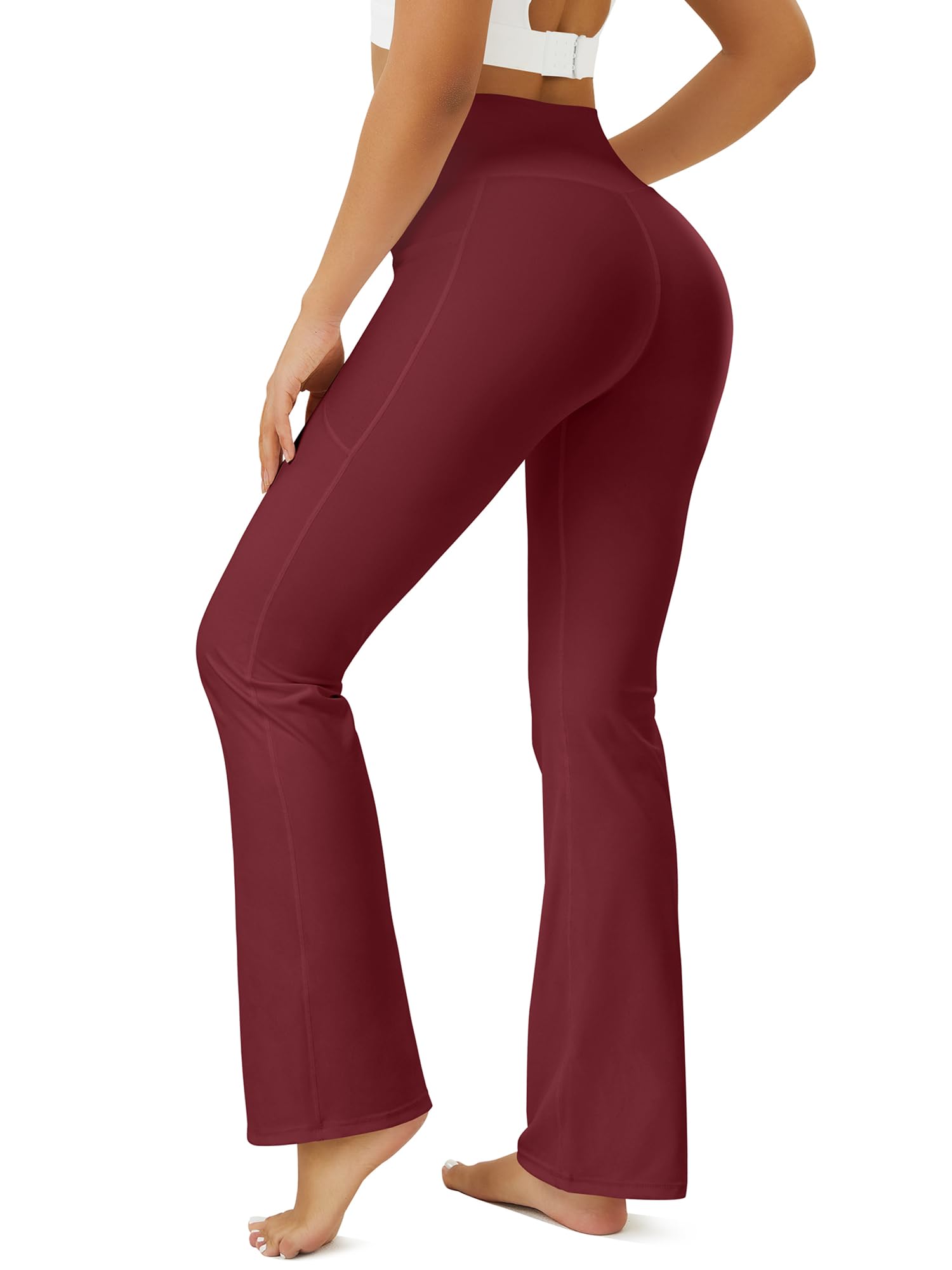 FOHOFO Yoga Pants Women, Flare Leggings for Women with Pockets Crossover High Waisted Bootcut Yoga Pants