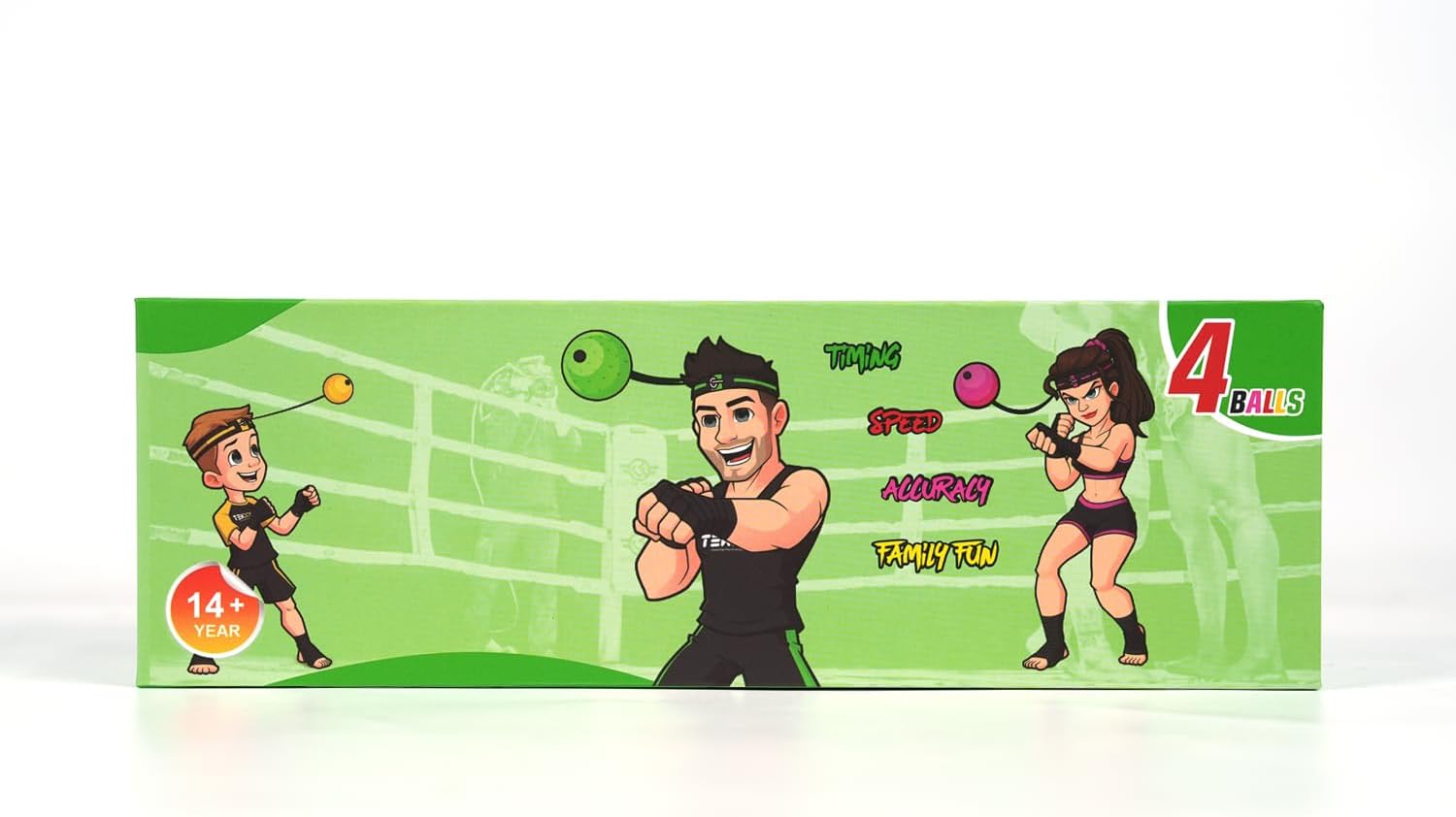 TEKXYZ Balle Réflexe de Boxe avec APP de Comptage et Communauté en Ligne | 4 Balles + 2 Bandeaux pour Coordination, Frappe, Réduction du Stress, Entraînement à Domicile, Fitness, Cadeau pour Tous