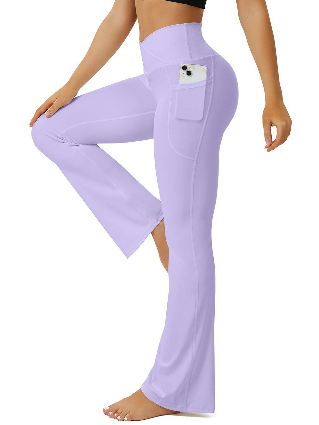 FOHOFO Yoga Pants Women, Flare Leggings for Women with Pockets Crossover High Waisted Bootcut Yoga Pants