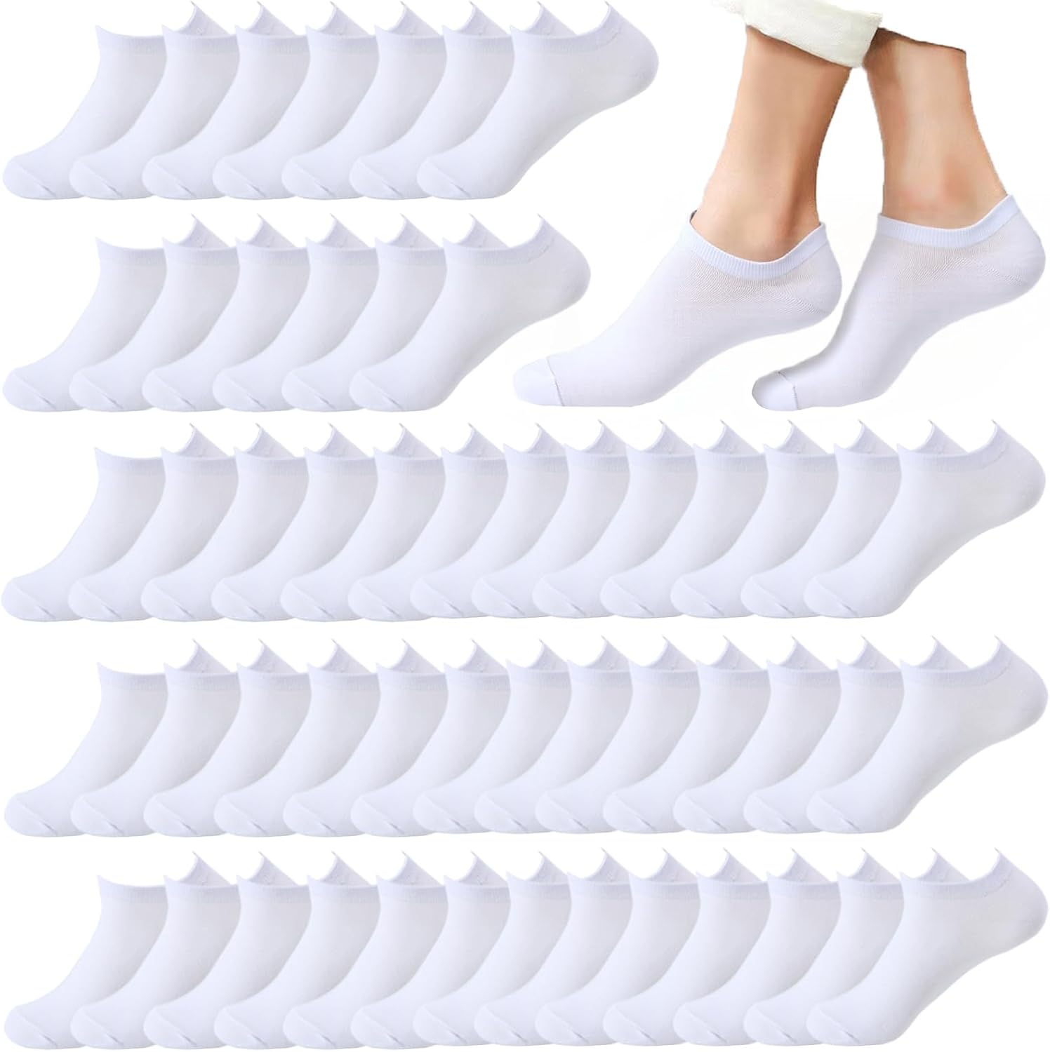 12-30 Pairs Low Cut Ankle Socks for Women No Show Casual Breathable Athletic Socks Bulk for Sport