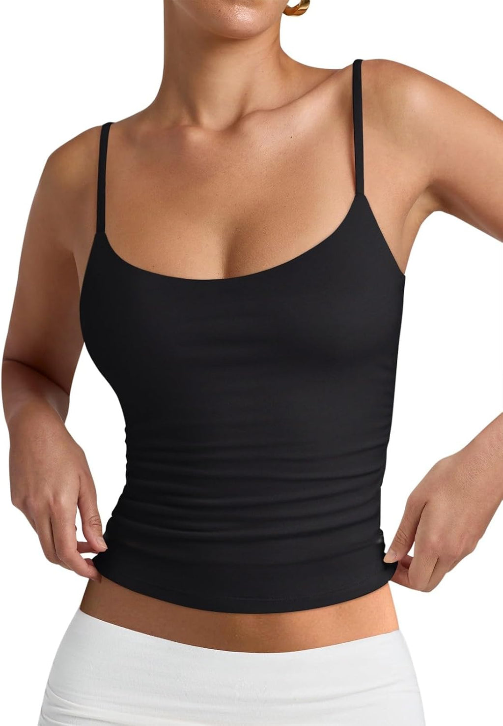 PINKMSTYLE Women's Basic Double Lined Scoop Neck Tank Tops Summer Cami Top | Adjustable Spaghetti Strap,Soft Skin Stretch,Slim Fit for Everyday Wear