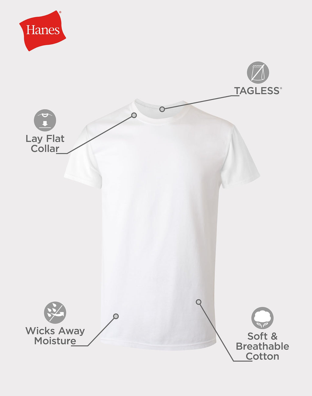 Hanes Men's Undershirt Packs, Stay-Tucked Soft Cotton Undershirts, Best Undershirts for Men, White/Black/Asstd Multipacks