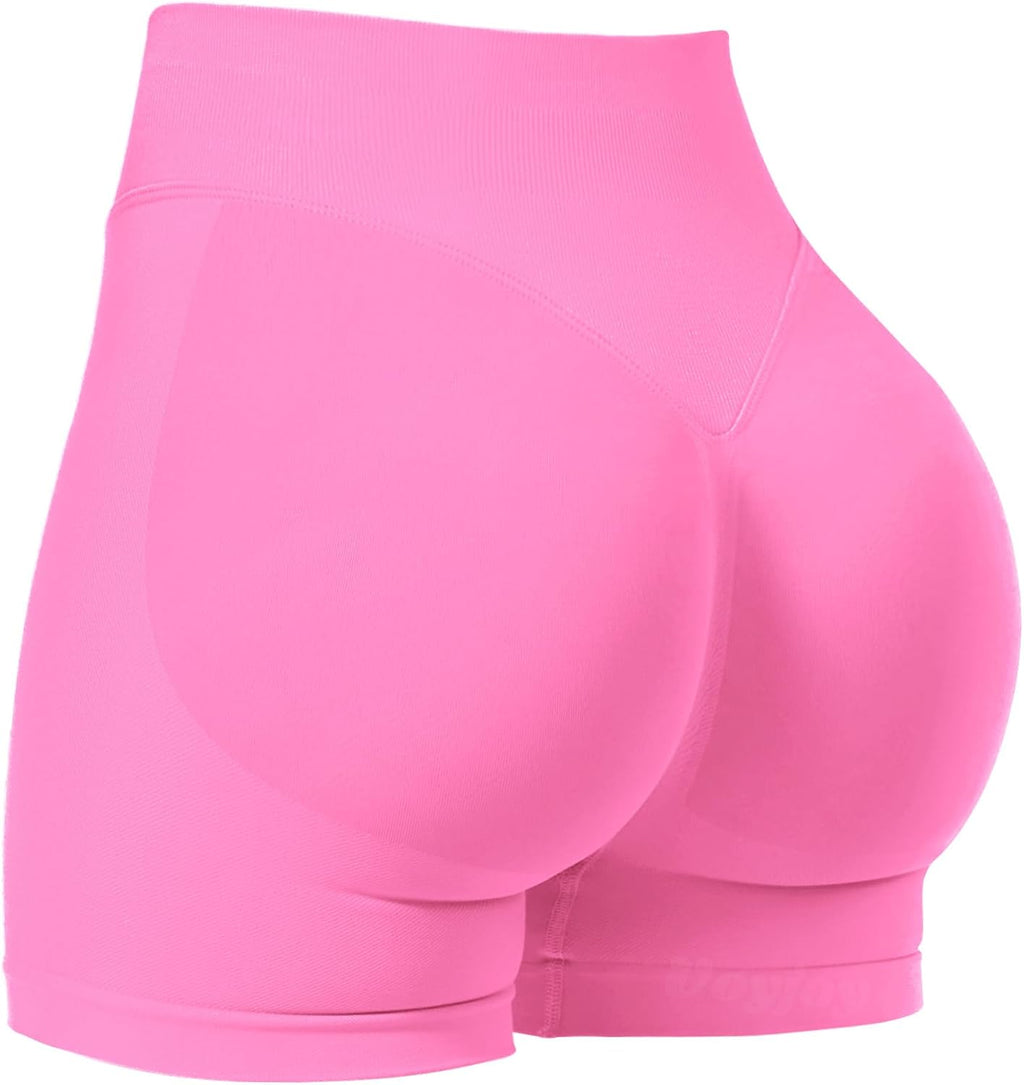 VOYJOY Women Workout Impact Shorts 2.5"/ 3.6"/ 4.5"/ 6" Scrunch Butt Booty | Tummy Control, High Waisted, Bike Short, Gentle Compression, for Women