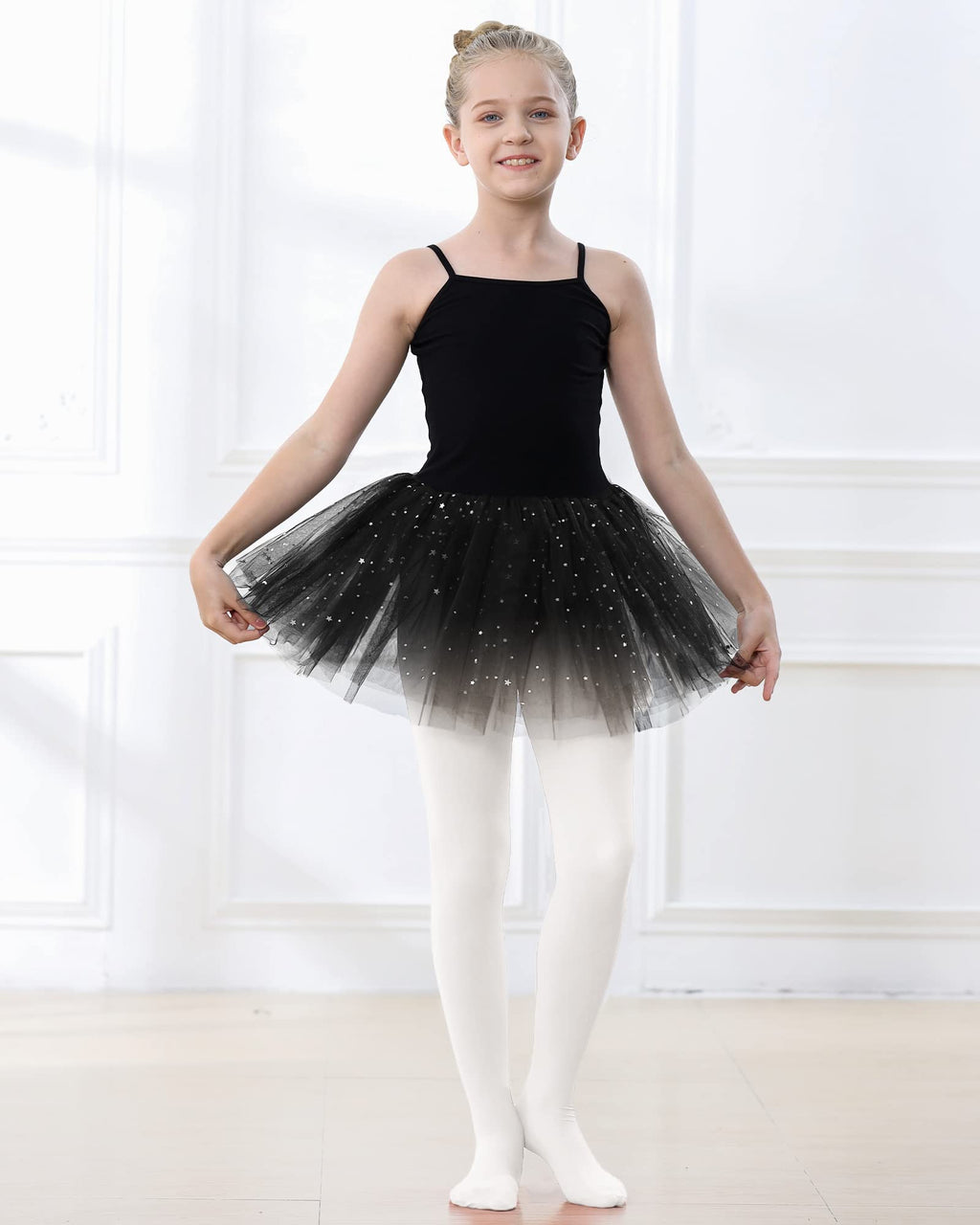 Stelle Girls' Convertible & Transition Ballet Tights for Toddler Dance Kid | High Waist, Stretch, Opaque, Soft Footless Stockings, Teen & Youth Pantyhose, Ballerina, Class, Studio, Performance, Recital