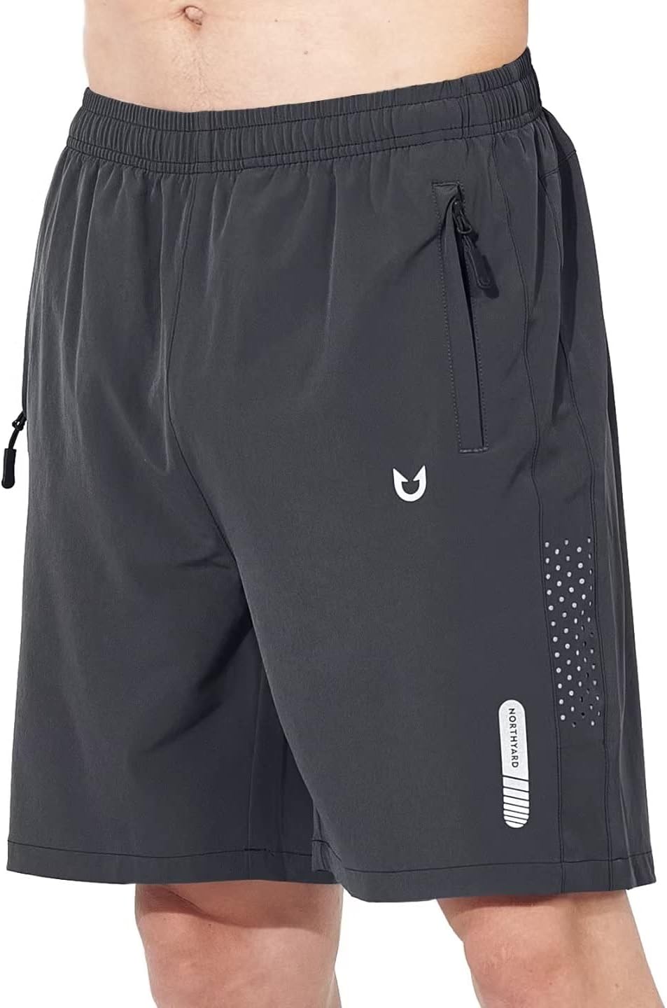 NORTHYARD Men's Athletic Running Shorts Gym Workout 7"/9"/5" Zipper Pockets | Quick Dry, Lightweight, Breathable, Unlined, Moisture-wicking, Reflective Strips, Elastic Waist, Sports Basketball Tennis