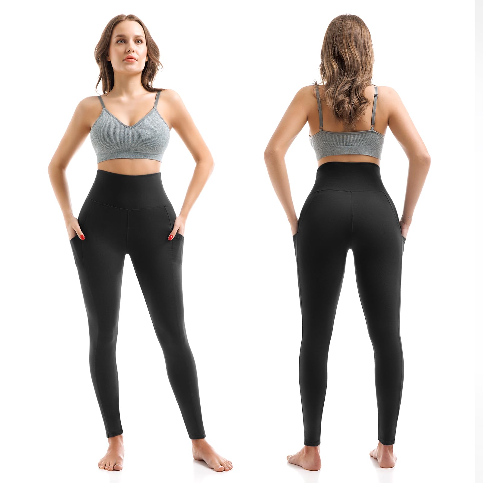 SINOPHANT High Waisted Leggings Women with Pockets | Women, Full Length, Buttery Soft Stretchy, Yoga Pants