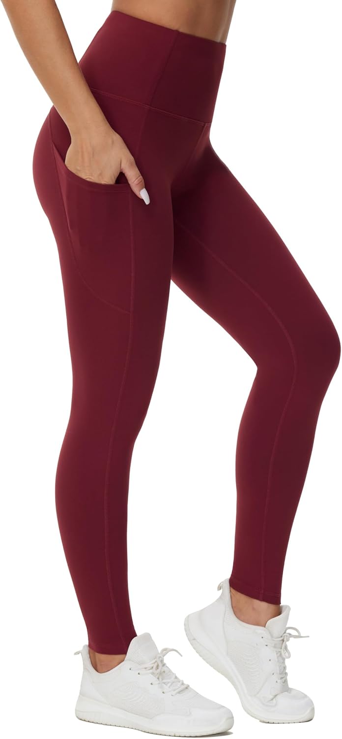 THE GYM PEOPLE Women's Thick High Waist Yoga Pants Workout Leggings | Tummy Control, Deep Side Pockets, Squat-proof, hidden waistband pocket, Flatlock Seams, Running, Yoga, Workout, Athletic