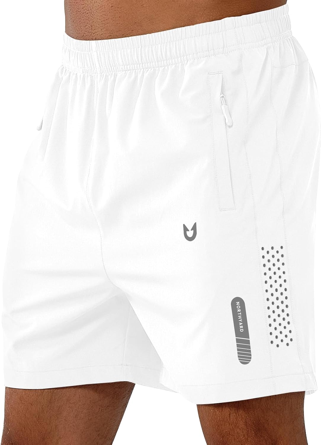 NORTHYARD Men's Athletic Running Shorts Gym Workout 7"/9"/5" Zipper Pockets | Quick Dry, Lightweight, Breathable, Unlined, Moisture-wicking, Reflective Strips, Elastic Waist, Sports Basketball Tennis