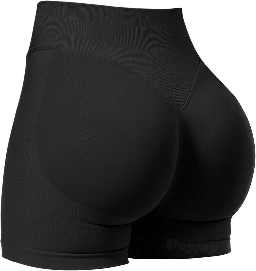 VOYJOY Women Workout Impact Shorts 2.5"/ 3.6"/ 4.5"/ 6" Scrunch Butt Booty | Tummy Control, High Waisted, Bike Short, Gentle Compression, for Women