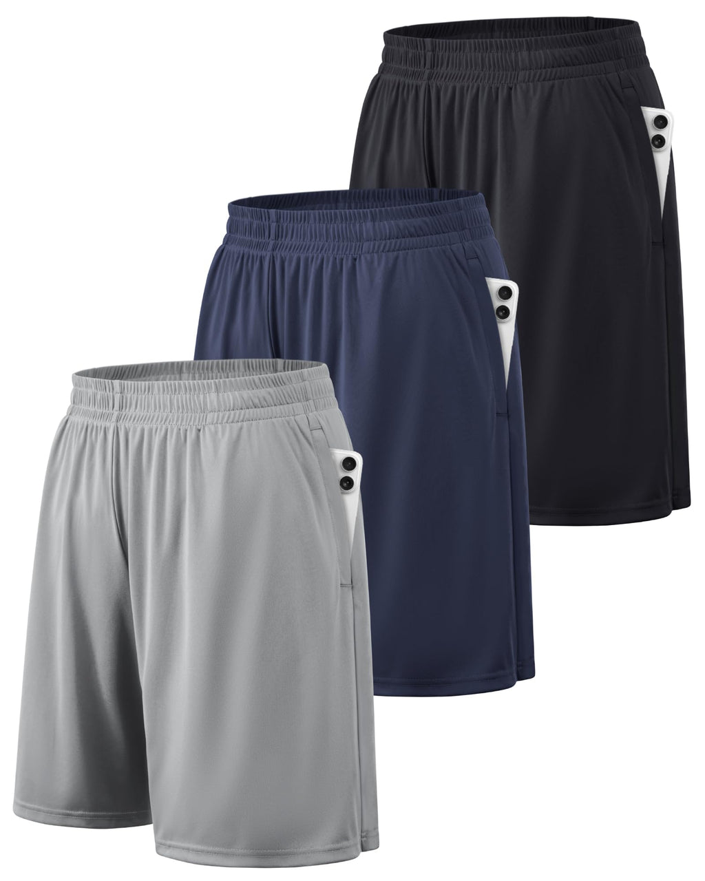 BALENNZ Mens Athletic Shorts with Pockets Quick Dry Workout Shorts Men | Basketball Gym Running Fitness Shorts with Elastic Waistband, Daily Casual Sports Activewear, Soft Lightweight Breathable