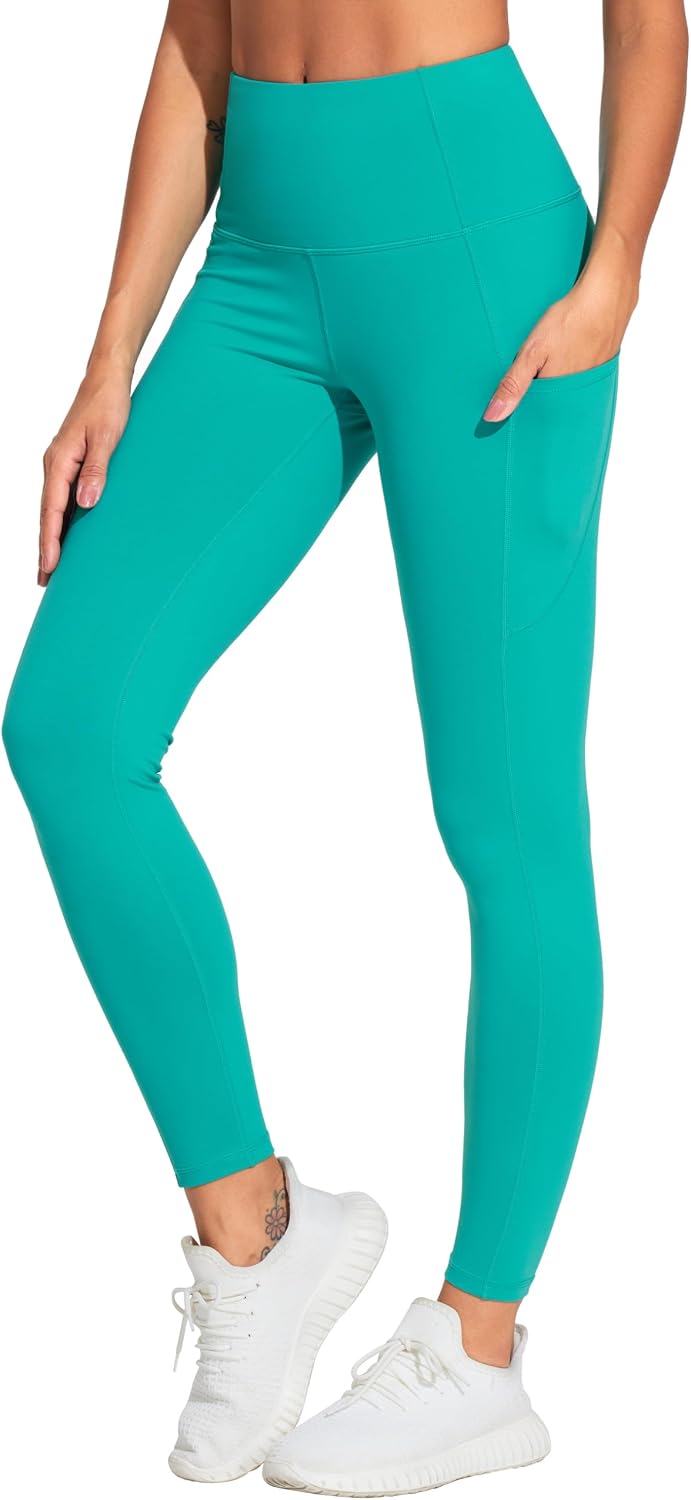 THE GYM PEOPLE Women's Thick High Waist Yoga Pants Workout Leggings | Tummy Control, Deep Side Pockets, Squat-proof, hidden waistband pocket, Flatlock Seams, Running, Yoga, Workout, Athletic