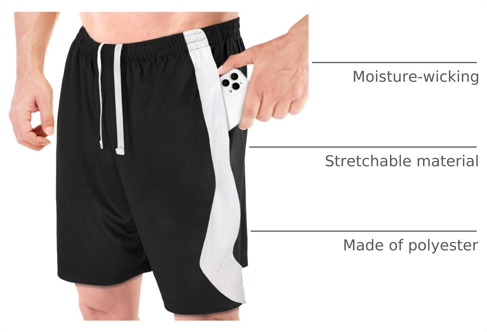 Breathable Mesh Mens Athletic Shorts Loose-Fit Quick Dry Running Gym Shorts | Lightweight Activewear Knit Workout Shorts with Pockets 8 Inch Inseam Elastic Waistband with Drawstring