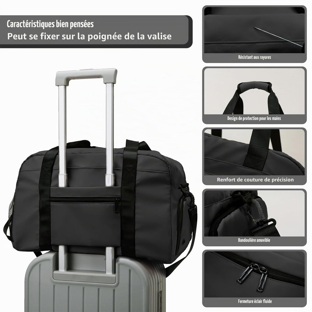 Sac de Sport Femme Homme (Jaune) | Sac Sport avec Compartiment à Chaussures de Ventilation, Sac de Voyage Femme Imperméable avec Compartiment Humide