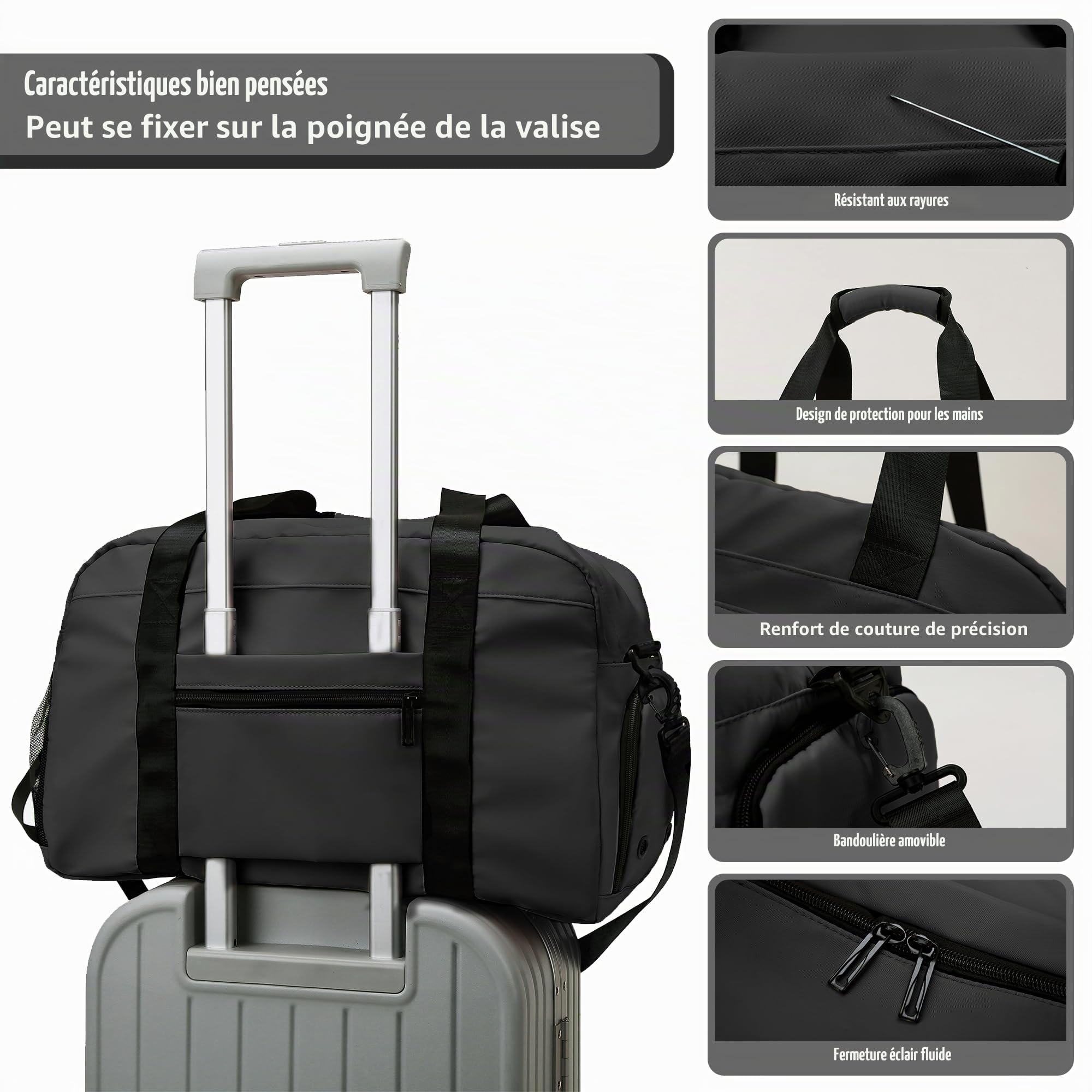 Sac de Sport Femme Homme (Jaune) | Sac Sport avec Compartiment à Chaussures de Ventilation, Sac de Voyage Femme Imperméable avec Compartiment Humide
