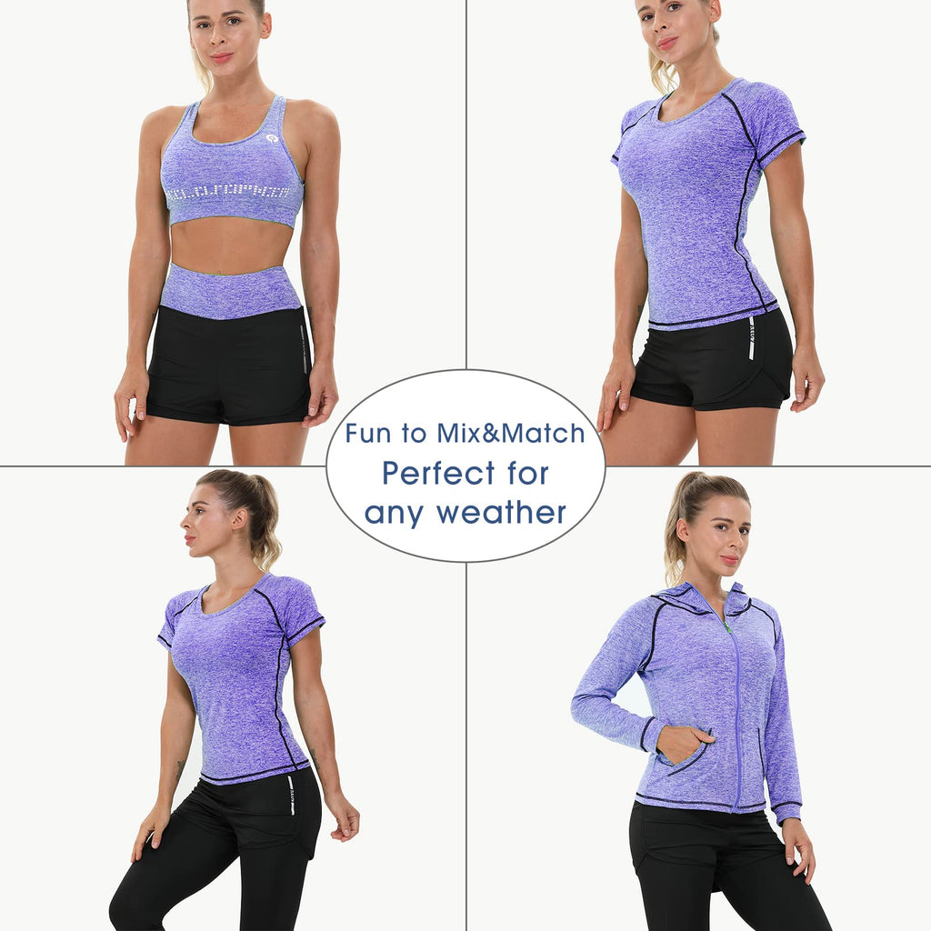 JULY'S SONG Yoga Clothes 5 Piece Sport Suits For Women Gym Running Quick Dry Sportswear For Ladies Sportswear Fitness Apparel