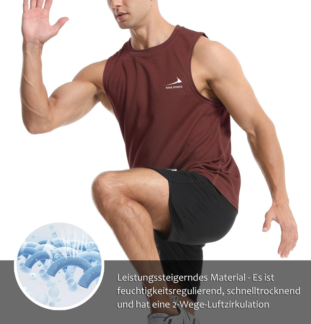Men's Sleeveless Vest Running Gym Quick Dry Breathable Vest Sports T-Shirt