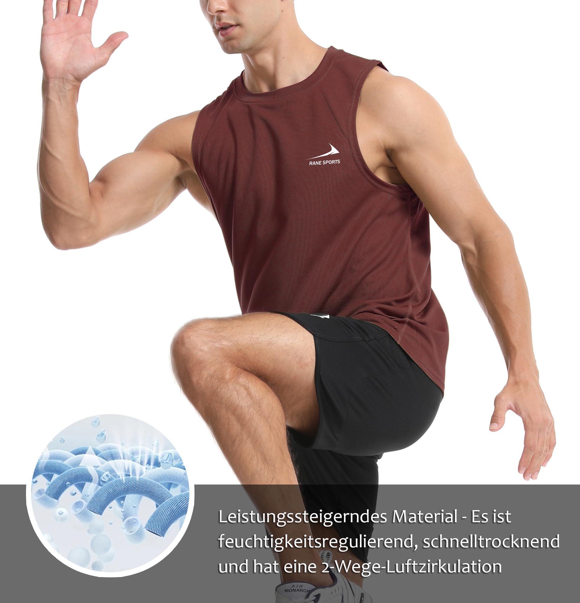 Men's Sleeveless Vest Running Gym Quick Dry Breathable Vest Sports T-Shirt