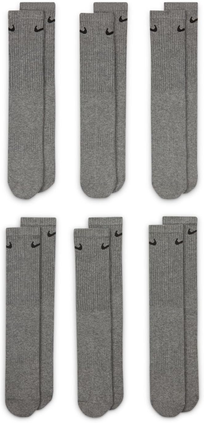 Nike Unisex Adult Everyday Cushioned Training Crew Socks (6-Pack) | Mens and Womens