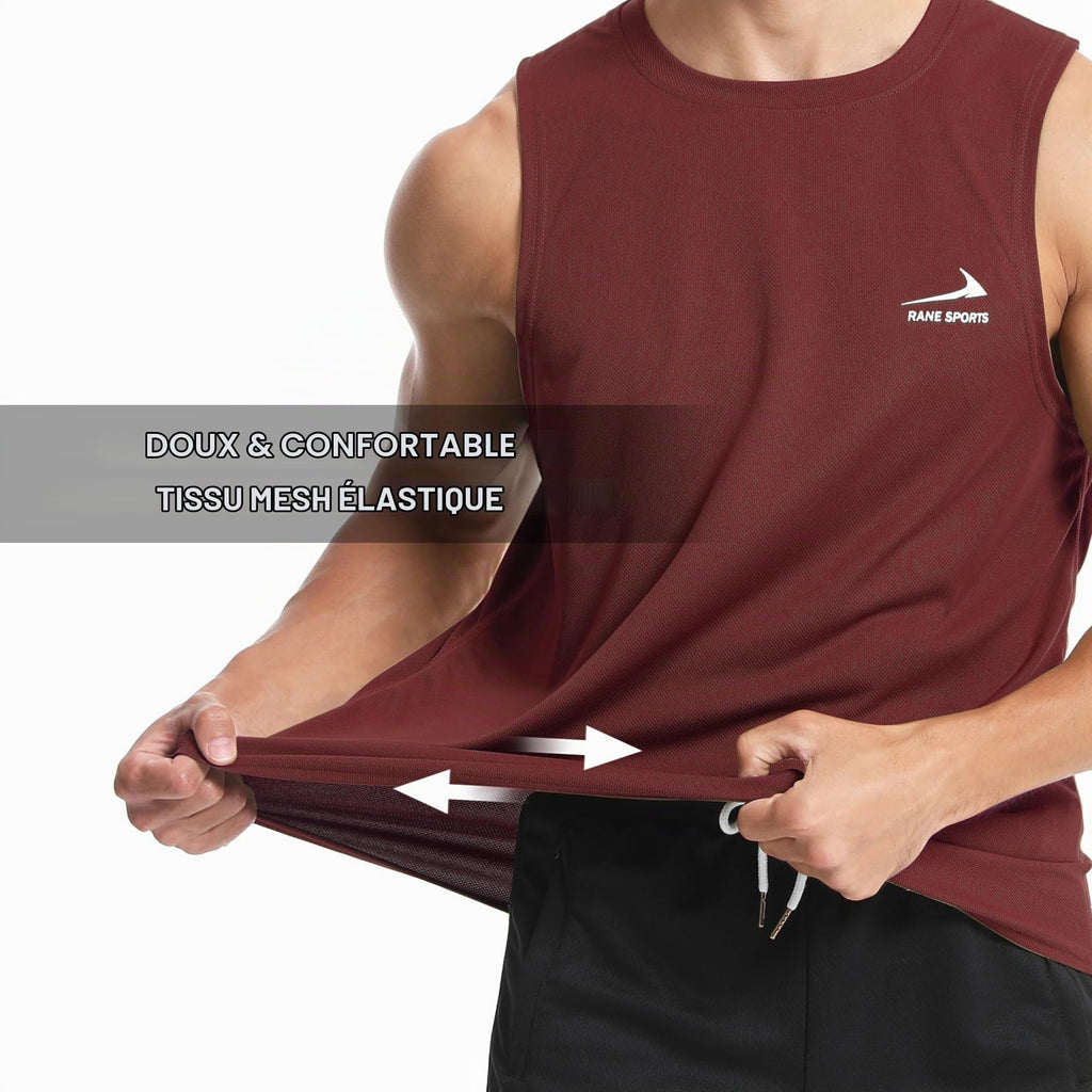 Men's Sleeveless Vest Running Gym Quick Dry Breathable Vest Sports T-Shirt