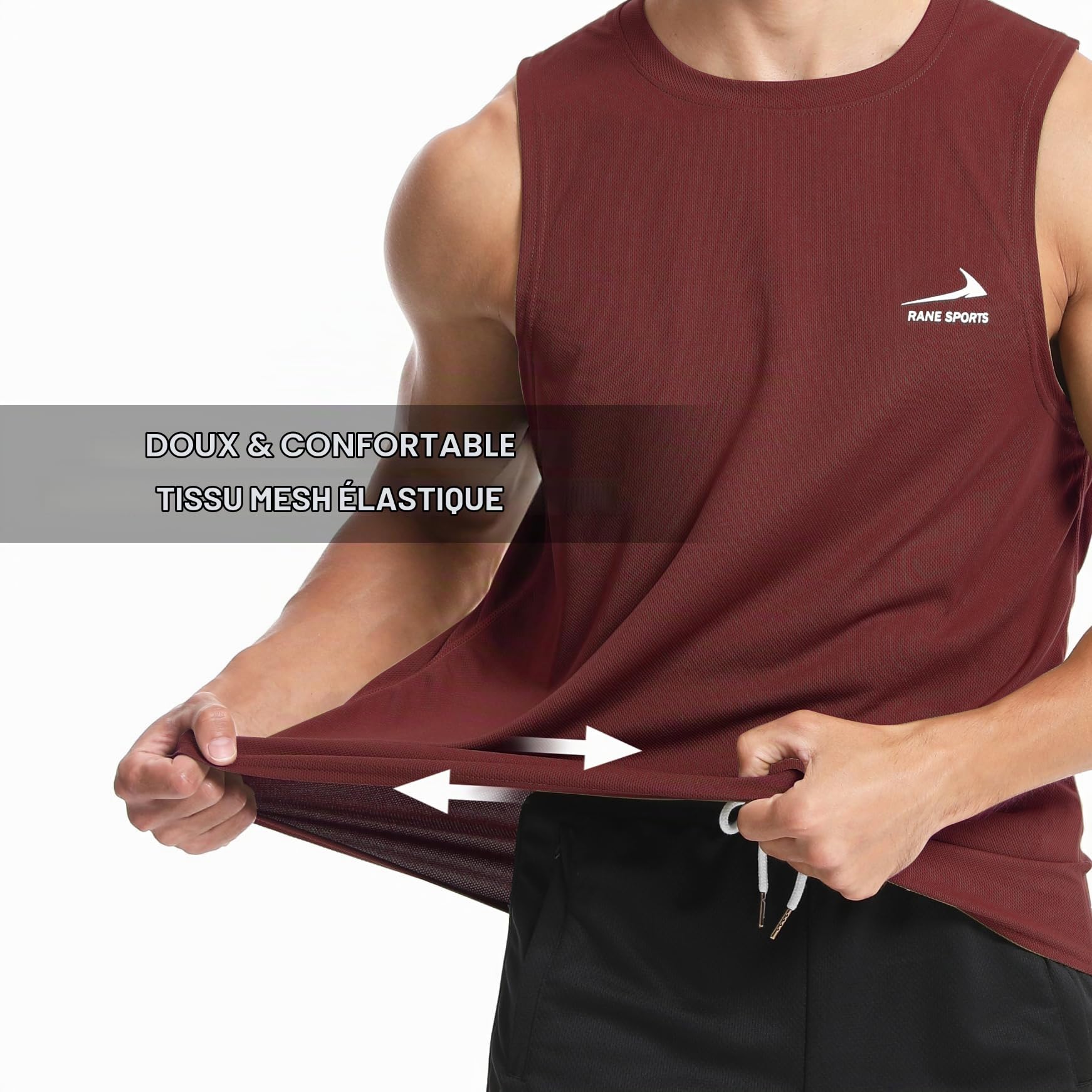 Men's Sleeveless Vest Running Gym Quick Dry Breathable Vest Sports T-Shirt
