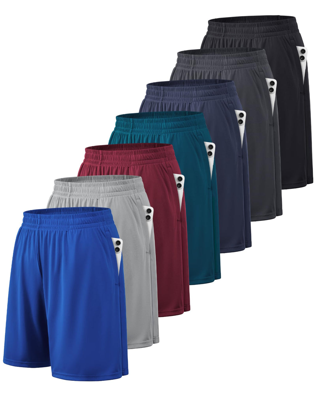 BALENNZ Mens Athletic Shorts with Pockets Quick Dry Workout Shorts Men | Basketball Gym Running Fitness Shorts with Elastic Waistband, Daily Casual Sports Activewear, Soft Lightweight Breathable