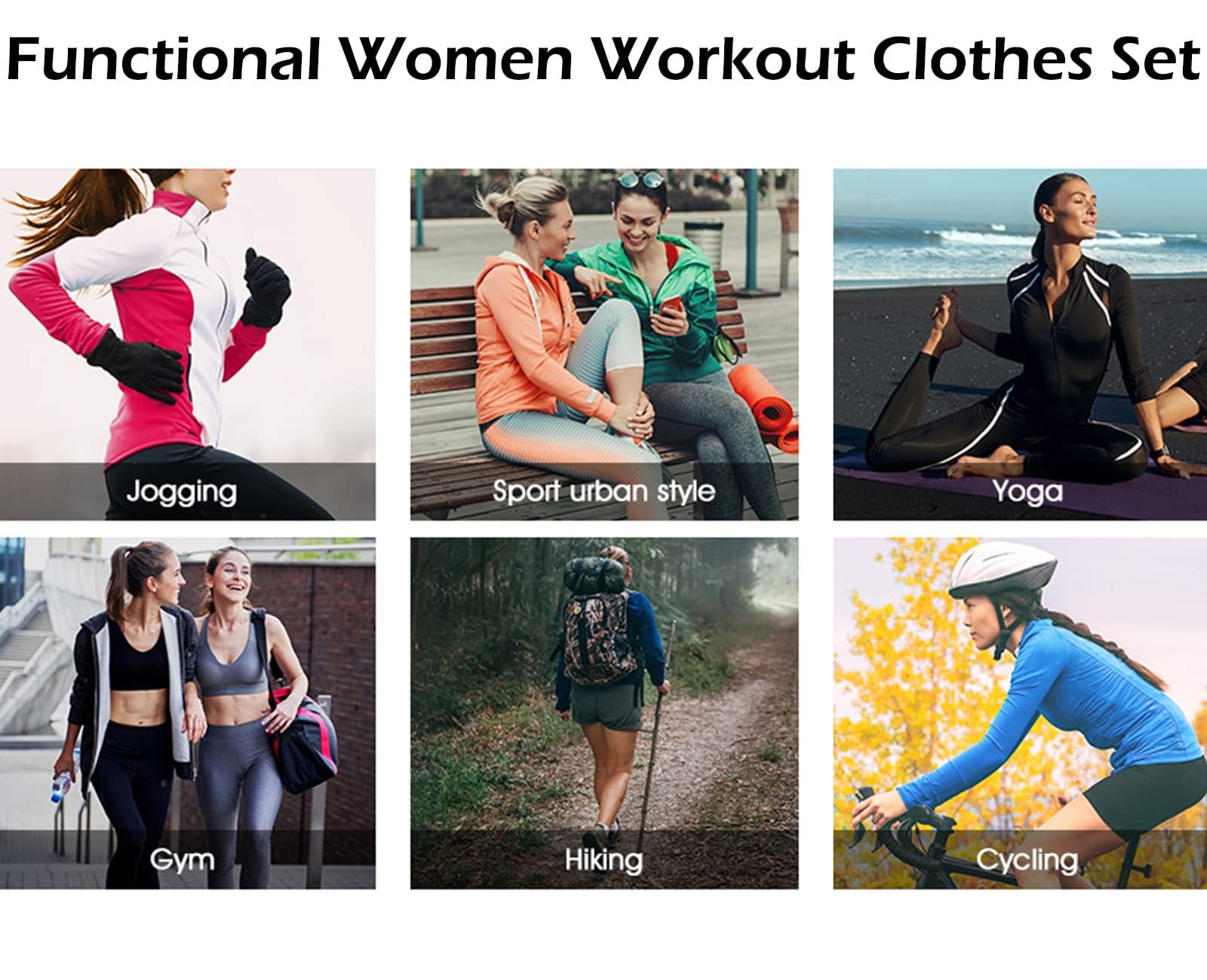 JULY'S SONG Yoga Clothes 5 Piece Sport Suits For Women Gym Running Quick Dry Sportswear For Ladies Sportswear Fitness Apparel