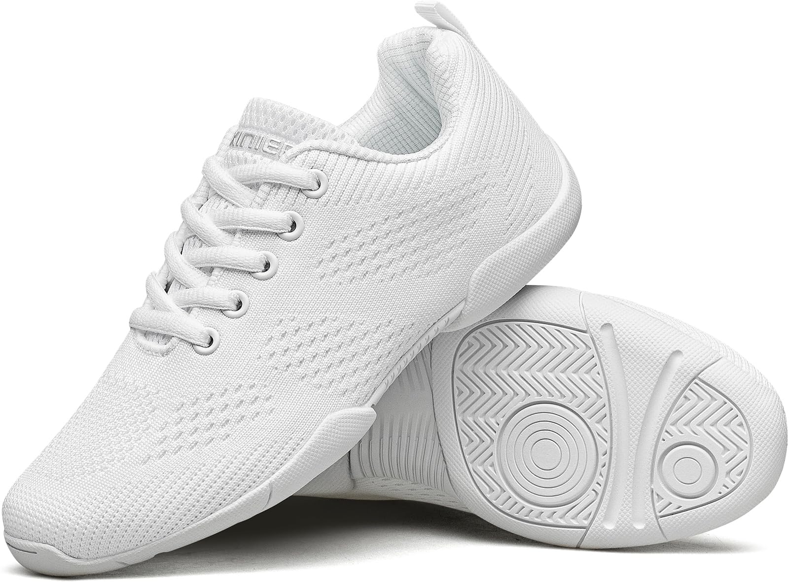 BAXINIER Girls White Cheerleading Shoes | Breathable Youth Cheer Competition Sneakers Athletic Training Dance Tennis Walking Shoes