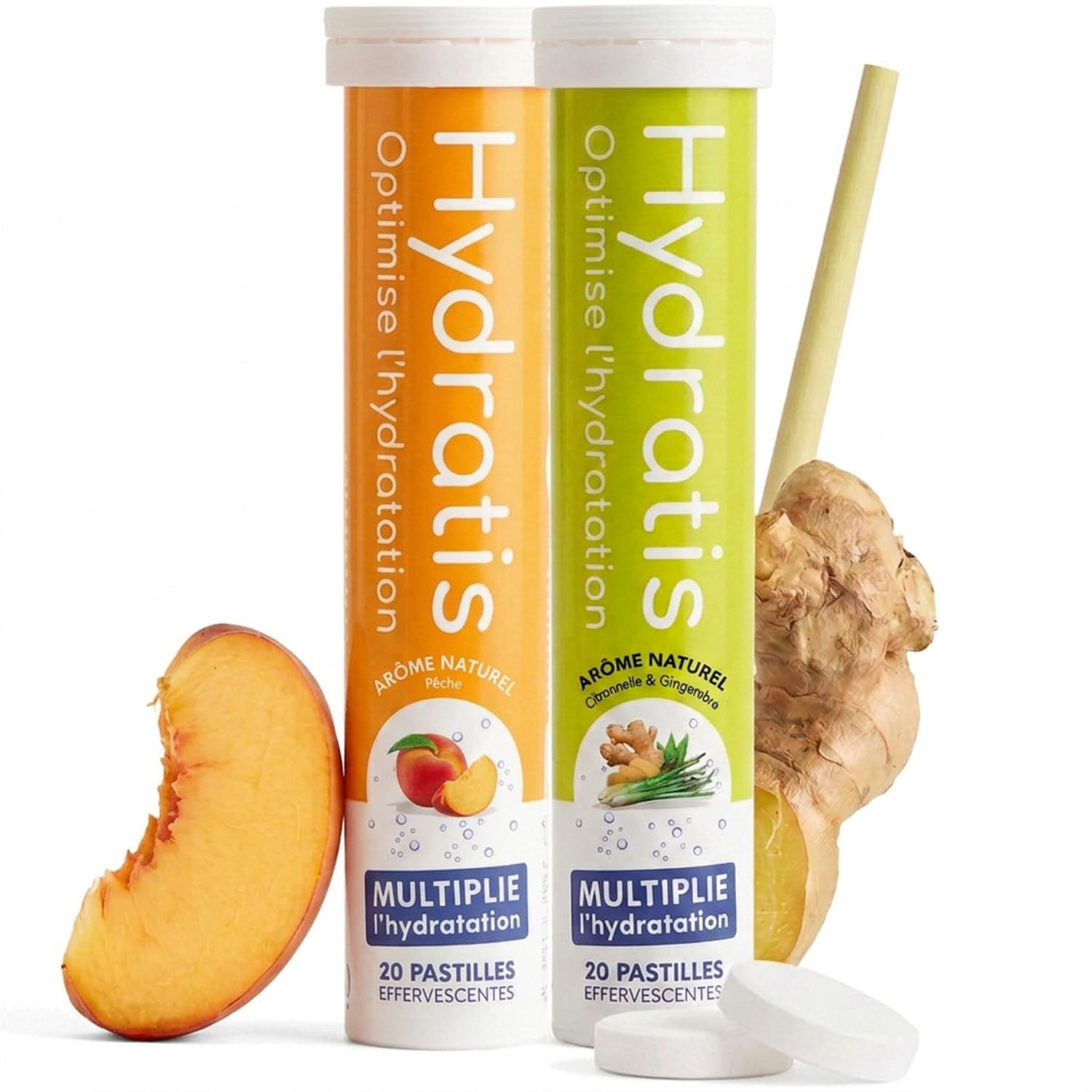 HYDRATIS - Pastilles Hydratation Electrolytes - Mix Fruits des Bois + Pêche - Améliore l'Hydratation et Favorise l'Énergie - Formule Isotonique - Sport, Récupération - 2 tubes (40 Pastilles) | Améliore l'Hydratation et Favorise l'Énergie - Formule Isotoni