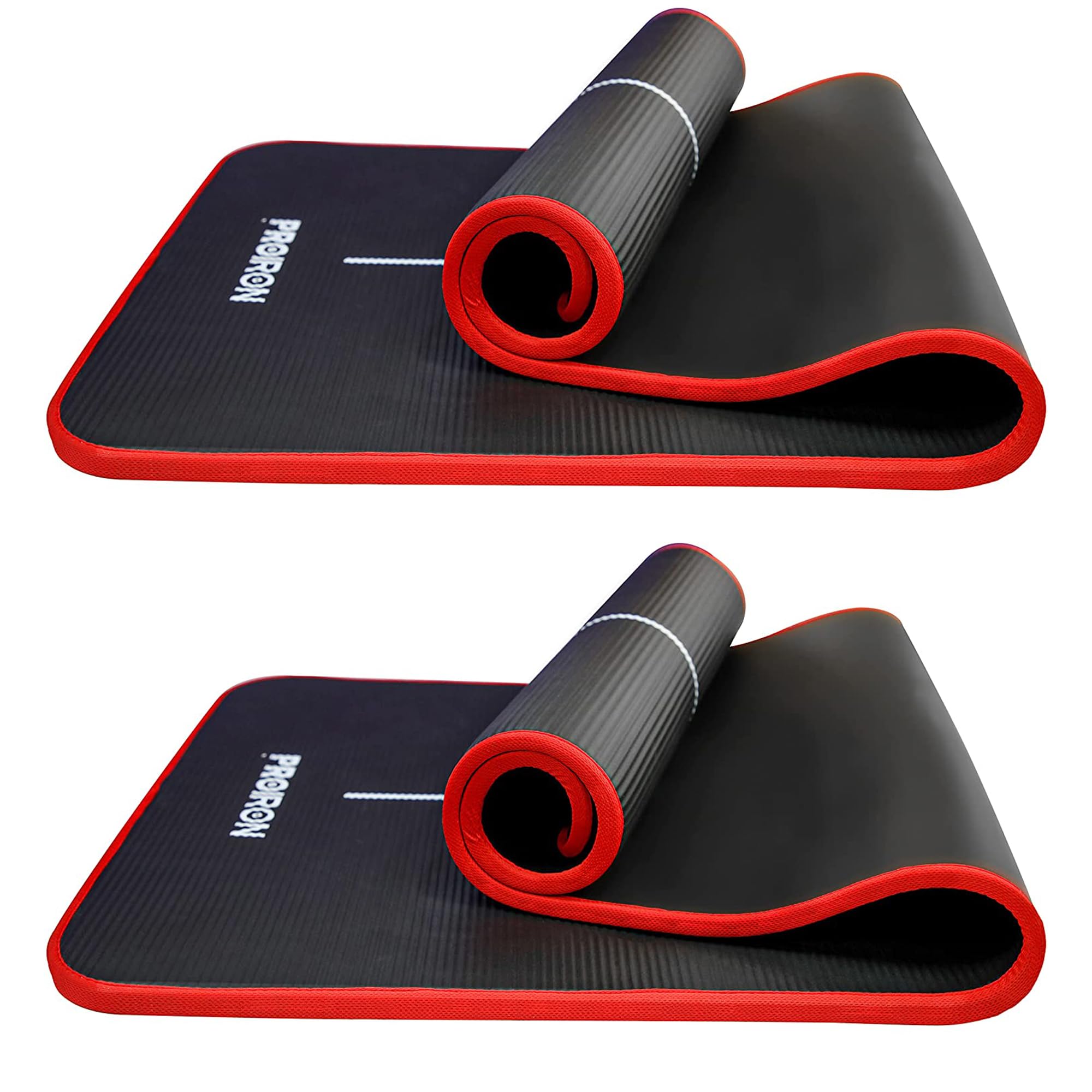 PROIRON Thick 10MM Exercise Mat, Non-Slip Yoga Pilates Gym Mat | Tear-Resistant Reinforced Edges, Flat, Good Elasticity, Camping Mat for Travel, NBR, 1860x660x10mm