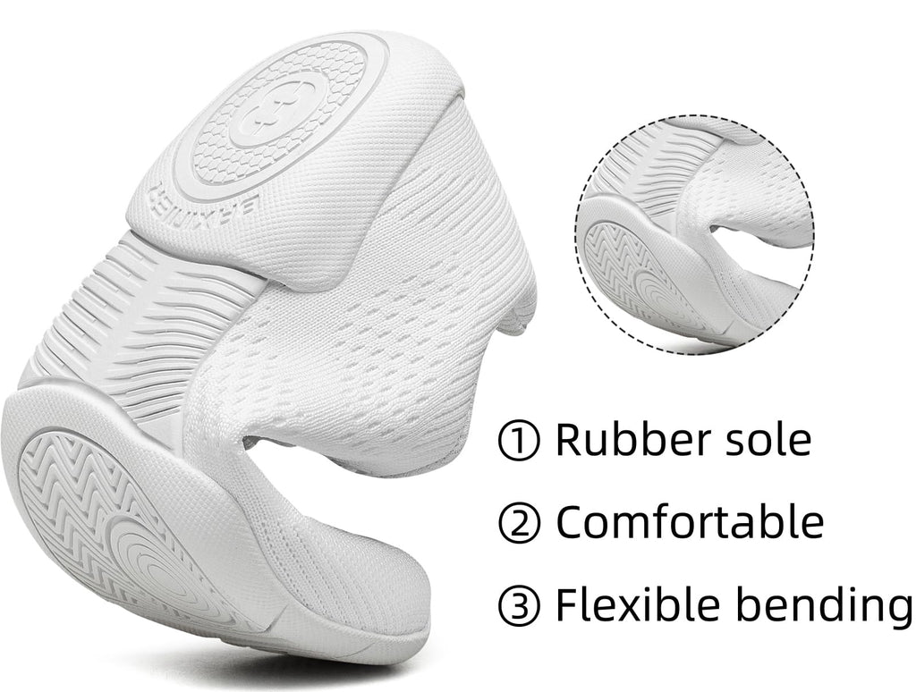 BAXINIER Girls White Cheerleading Shoes | Breathable Youth Cheer Competition Sneakers Athletic Training Dance Tennis Walking Shoes