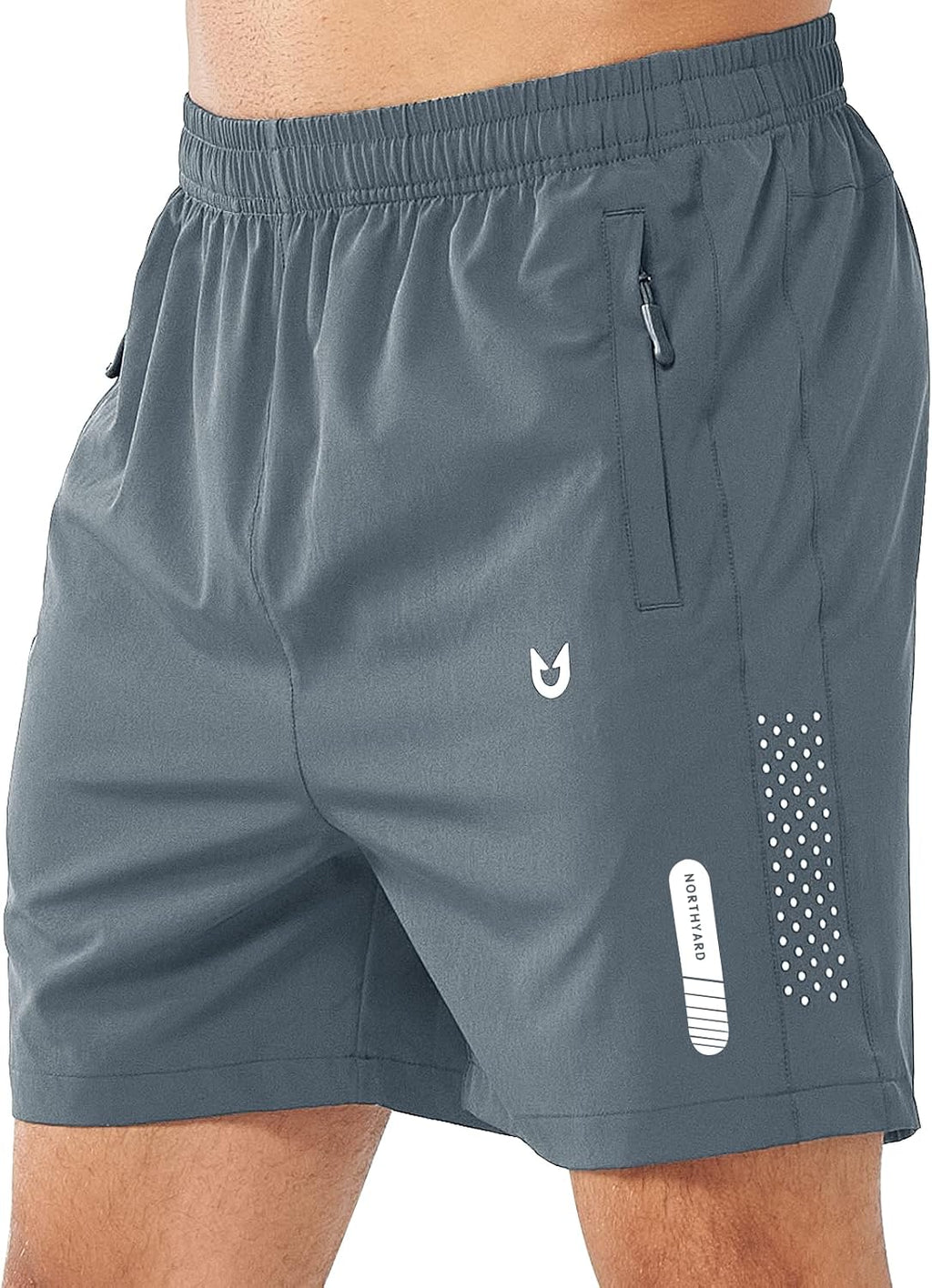 NORTHYARD Men's Athletic Running Shorts Gym Workout 7"/9"/5" Zipper Pockets | Quick Dry, Lightweight, Breathable, Unlined, Moisture-wicking, Reflective Strips, Elastic Waist, Sports Basketball Tennis
