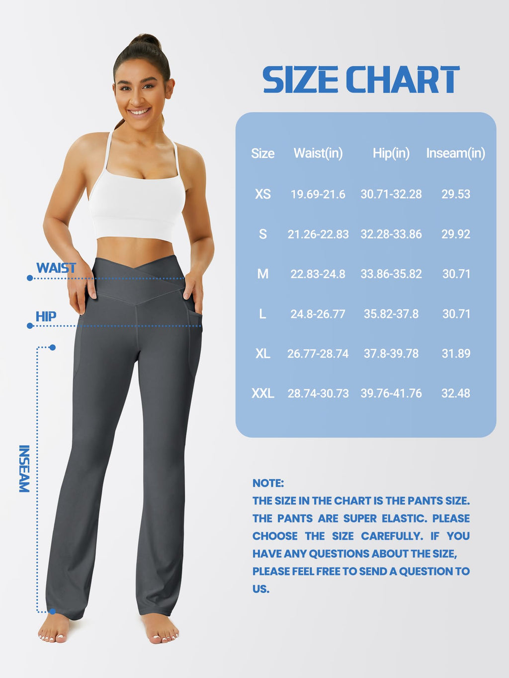 FOHOFO Yoga Pants Women, Flare Leggings for Women with Pockets Crossover High Waisted Bootcut Yoga Pants