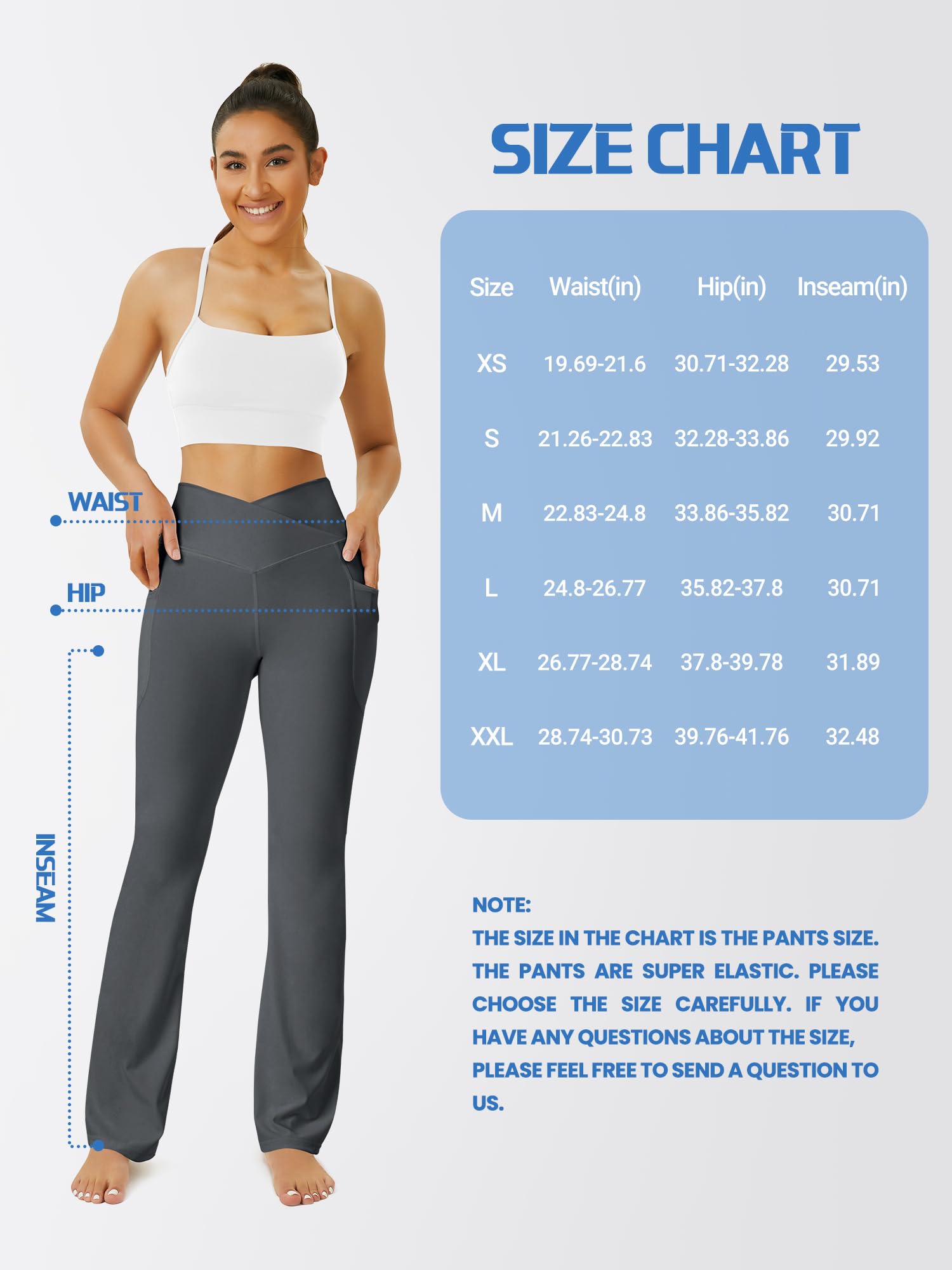 FOHOFO Yoga Pants Women, Flare Leggings for Women with Pockets Crossover High Waisted Bootcut Yoga Pants