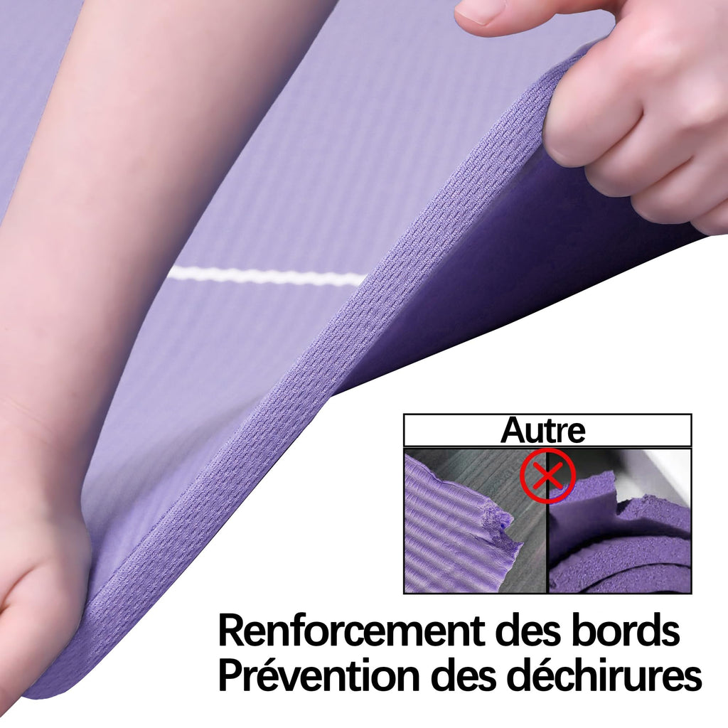 PROIRON Thick 10MM Exercise Mat, Non-Slip Yoga Pilates Gym Mat | Tear-Resistant Reinforced Edges, Flat, Good Elasticity, Camping Mat for Travel, NBR, 1860x660x10mm