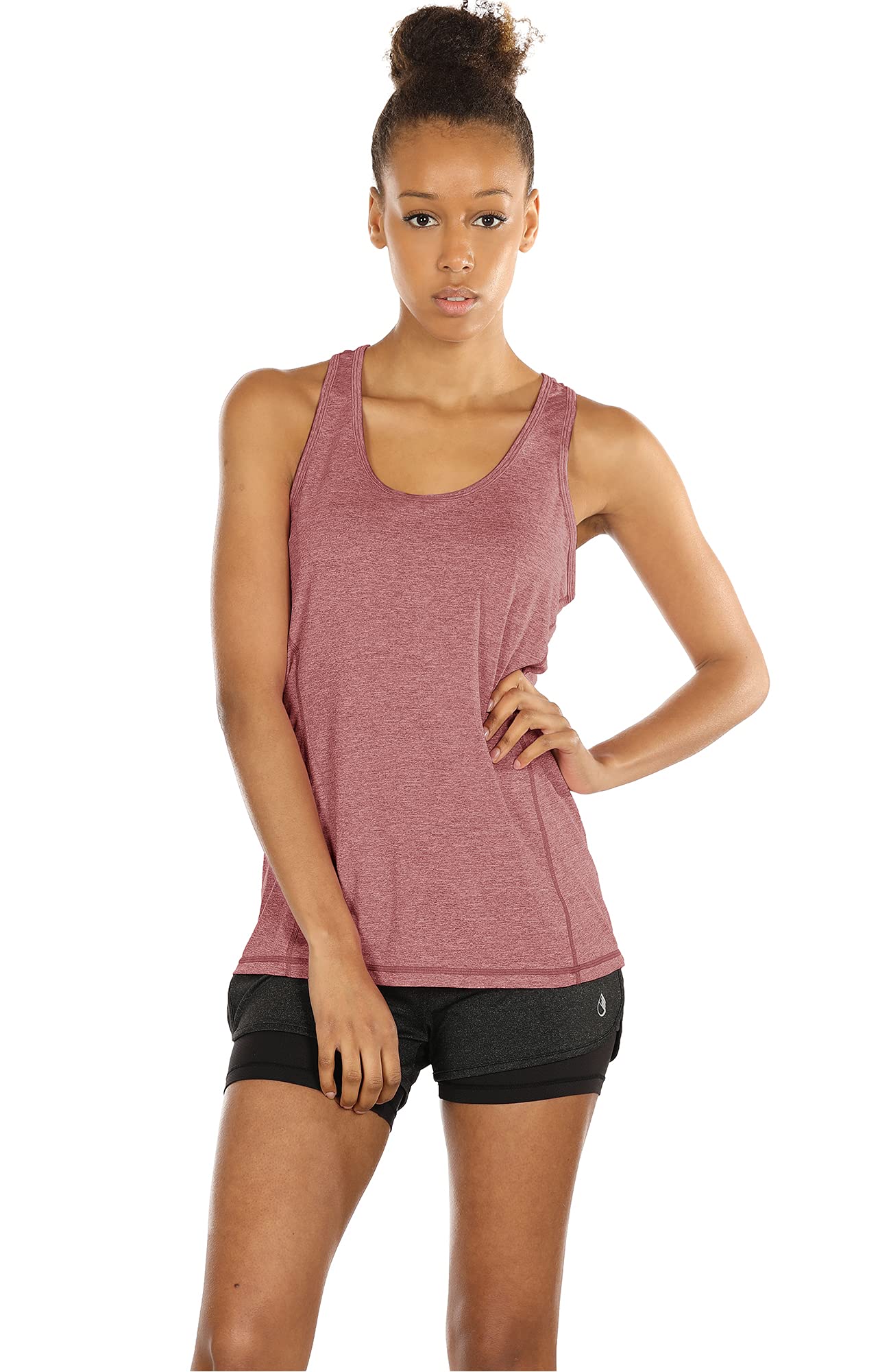 icyzone Débardeur de Sport Femme Dos Nageur Yoga Shirt sans Manches Running Fitness Tank Top, Lot de 3