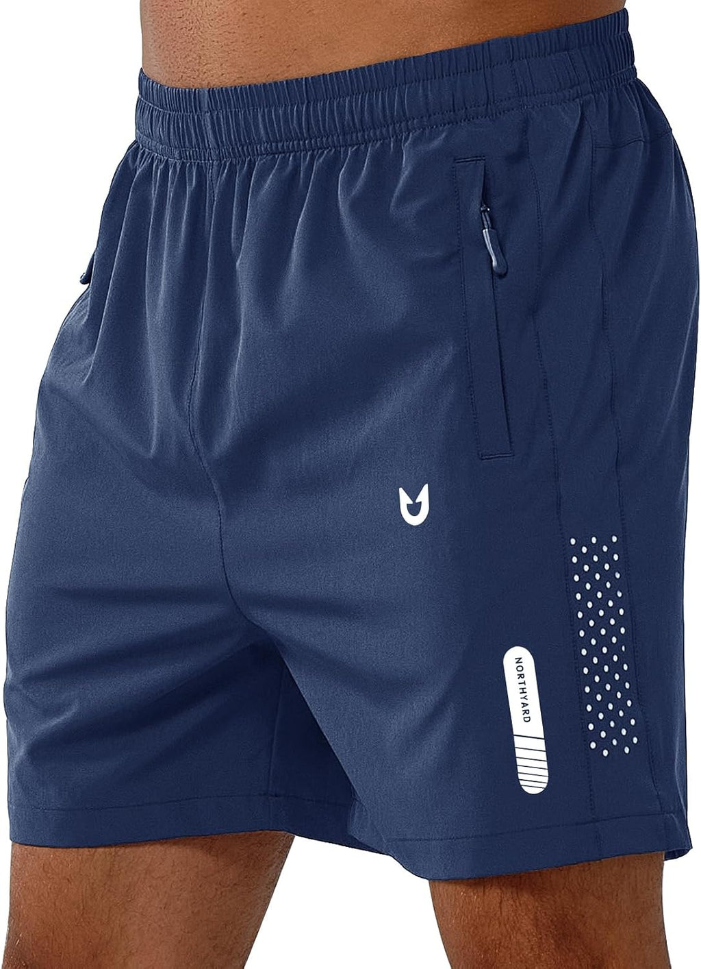 NORTHYARD Men's Athletic Running Shorts Gym Workout 7"/9"/5" Zipper Pockets | Quick Dry, Lightweight, Breathable, Unlined, Moisture-wicking, Reflective Strips, Elastic Waist, Sports Basketball Tennis