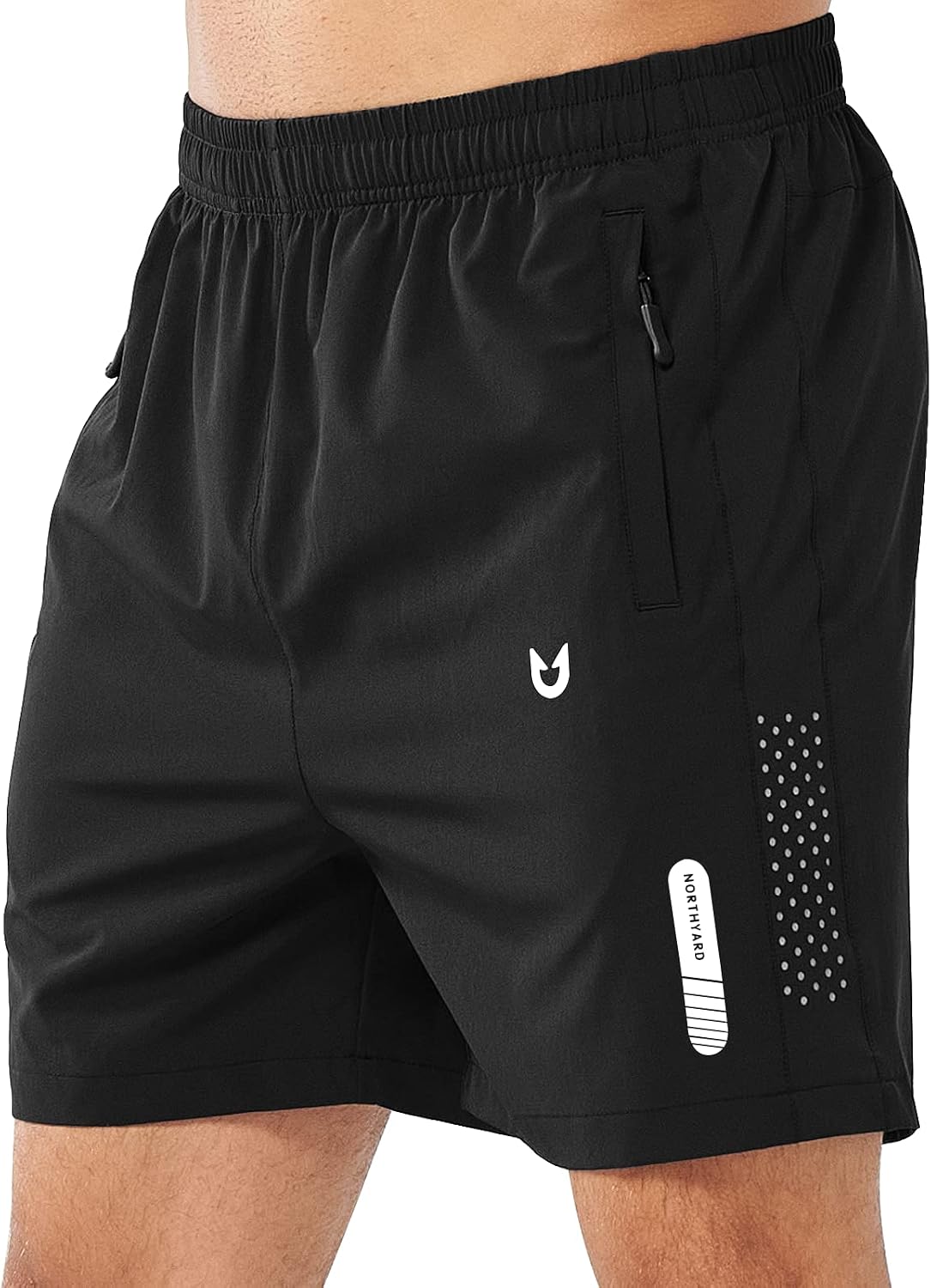 NORTHYARD Men's Athletic Running Shorts Gym Workout 7"/9"/5" Zipper Pockets | Quick Dry, Lightweight, Breathable, Unlined, Moisture-wicking, Reflective Strips, Elastic Waist, Sports Basketball Tennis