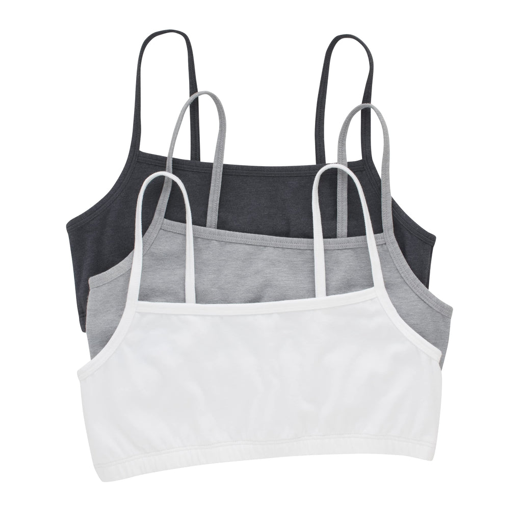 Hanes Women's String Bralette Pack, 3-Pack, Cotton Sports Bralette Bras for Women, Solid or Assorted Wireless Bras