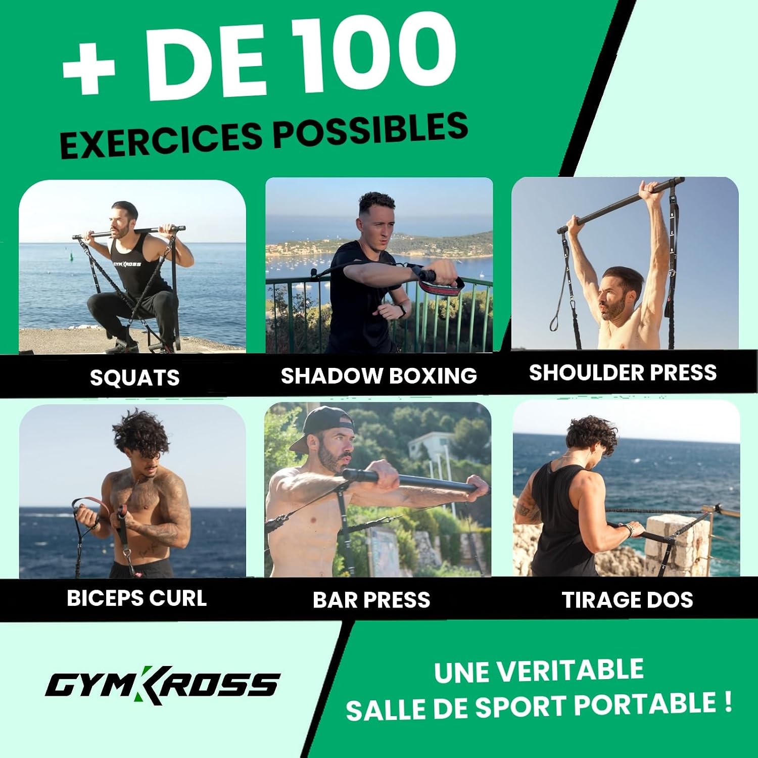 Resistance Bands Set with 10 Natural Latex Resistance Bands 200 kg + Resistance Bar & Suspension Straps – Fitness/Pilates/Home Workout & Crossfit Resistance Band Kit