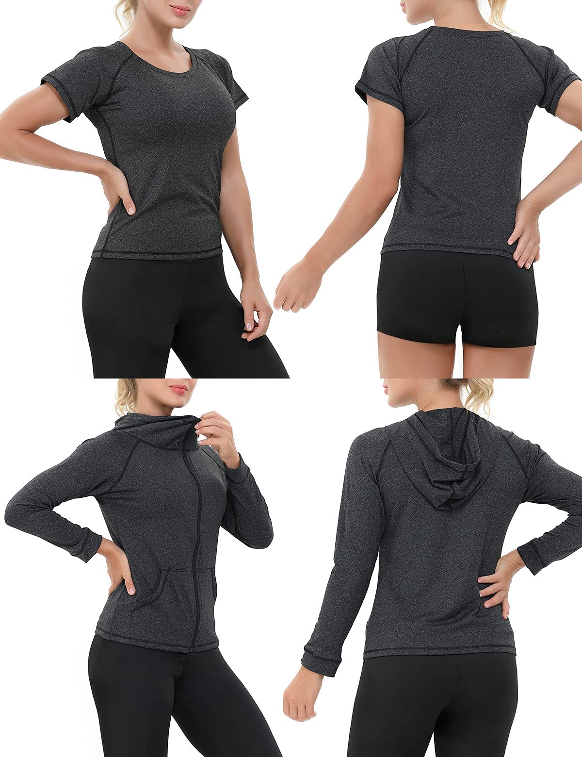 JULY'S SONG Yoga Clothes 5 Piece Sport Suits For Women Gym Running Quick Dry Sportswear For Ladies Sportswear Fitness Apparel